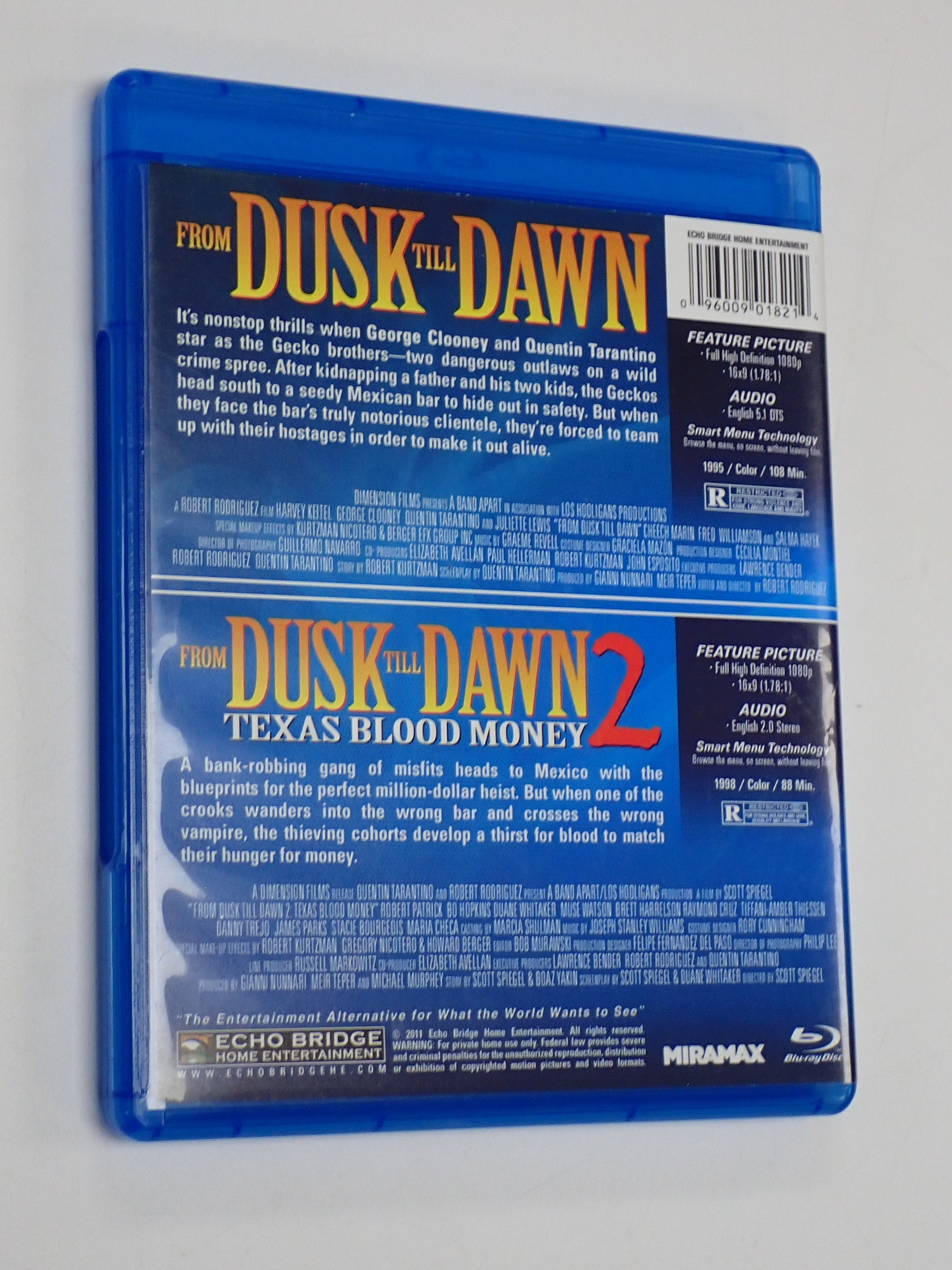 From Dusk Till Dawn 1 & 2 (Miramax Double Feature) - Blu-Ray [Pre-Owned]