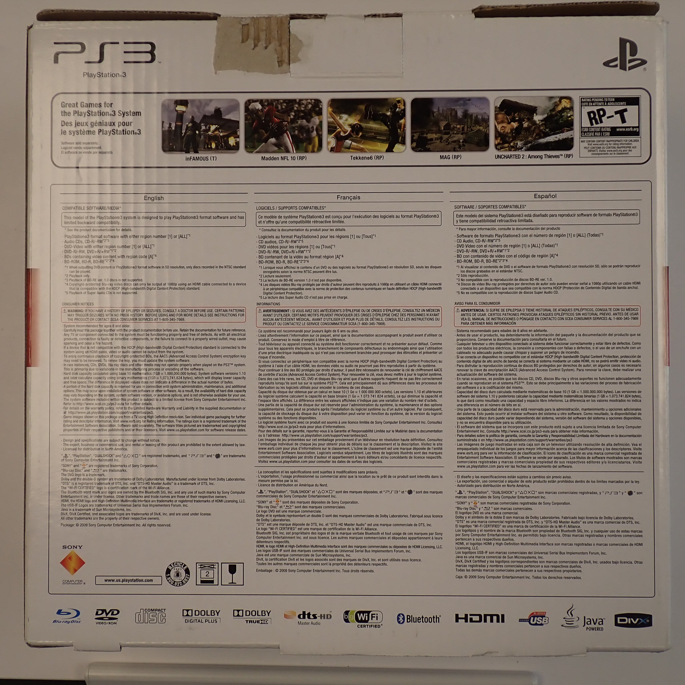 PlayStation 3 Slim PS3 Console/System [In Box / 120GB] - Charcoal Black