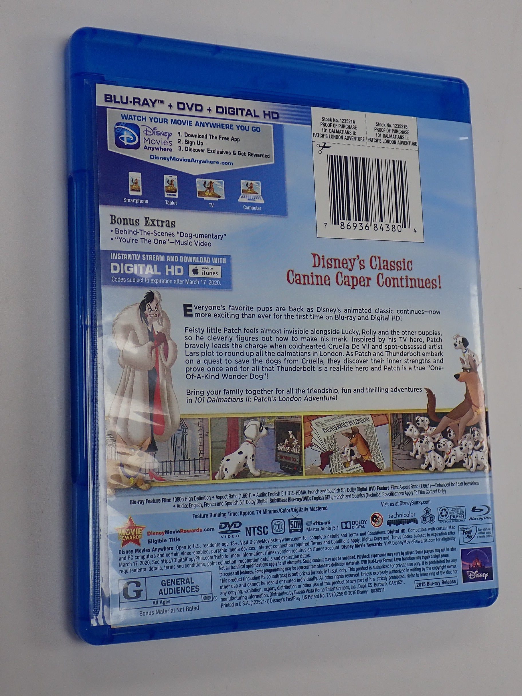 101 Dalmatians II: Patch's London Adventure - Blu-Ray [Pre-Owned]