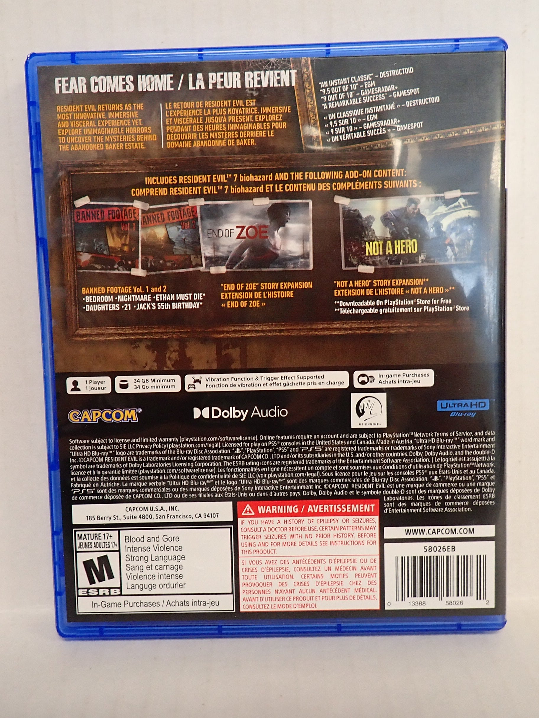Resident Evil 7 Biohazard Gold Edition - PS5 [Pre-Owned]