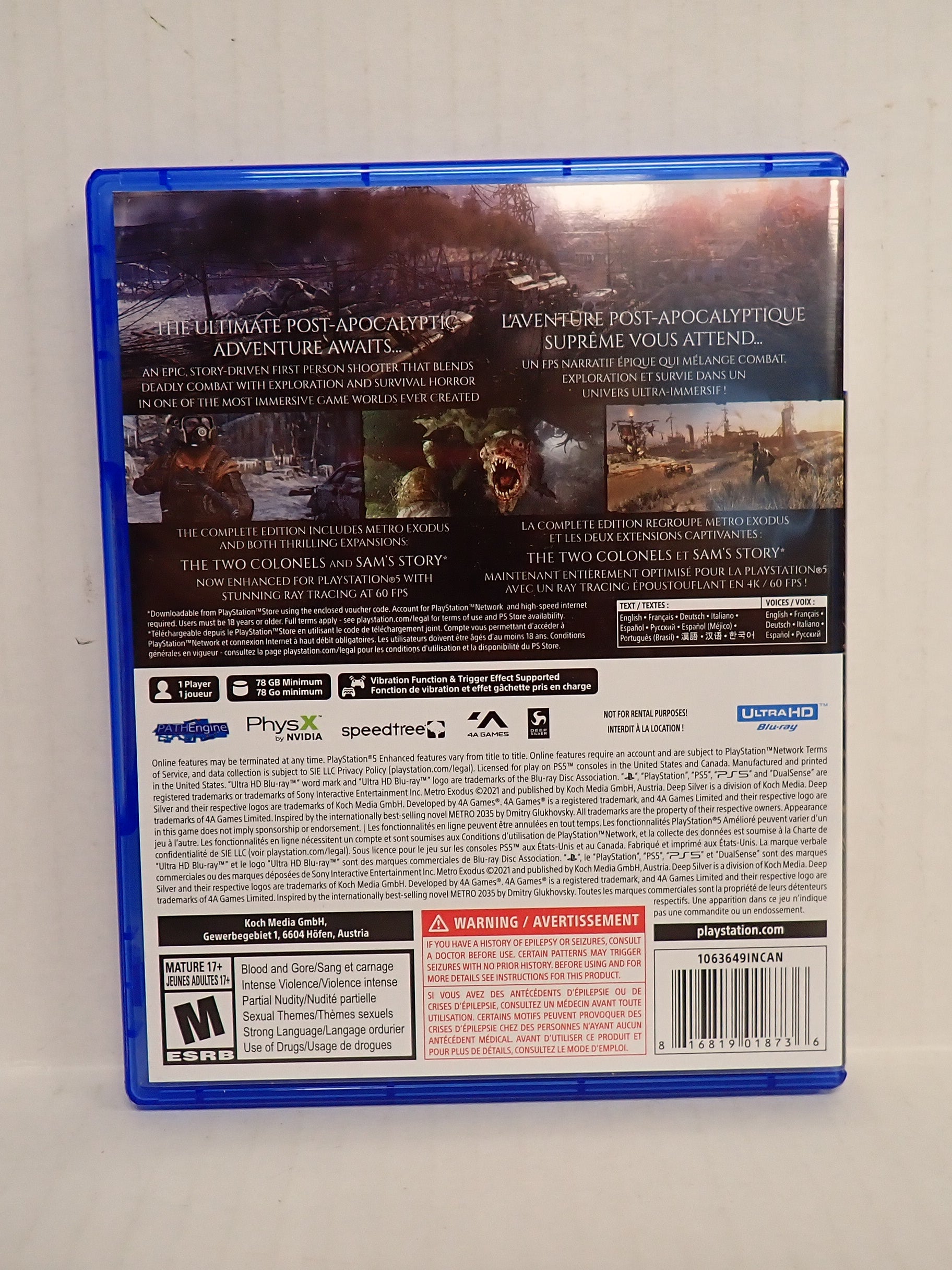 Metro Exodus Complete Edition - PS5 [Pre-Owned]
