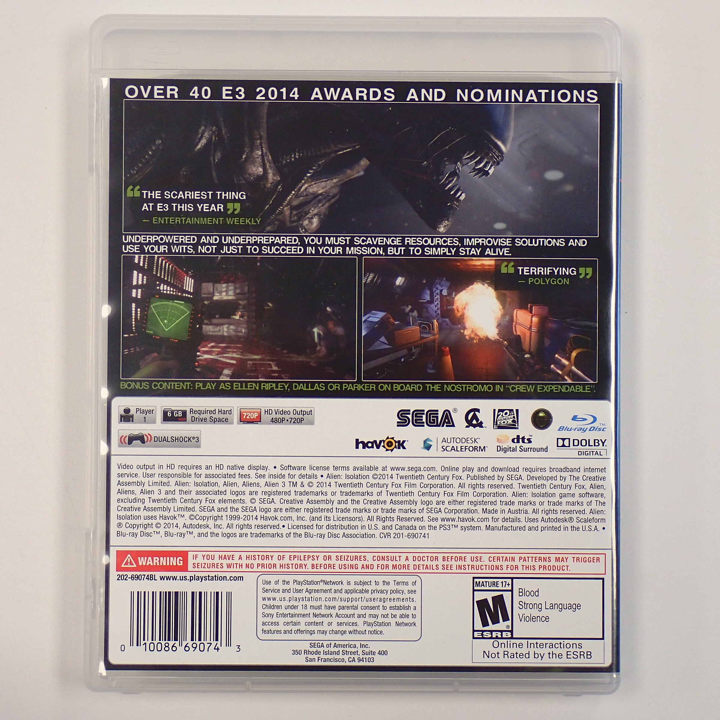 Alien Isolation [Nostromo Edition] - PS3