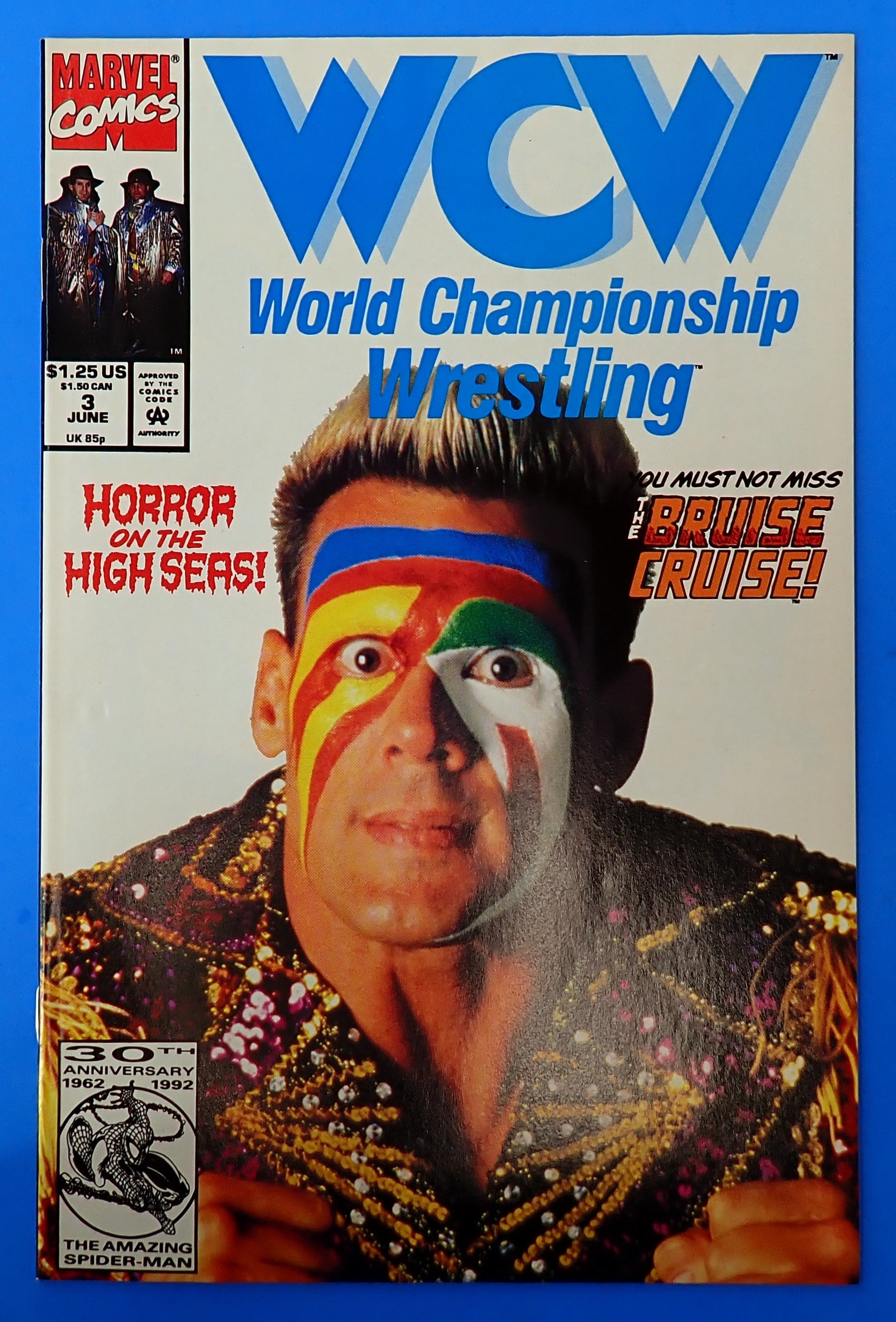 WCW #3 (1992) - VF/VF- 7.5-8.0 - Sting Photo Cover