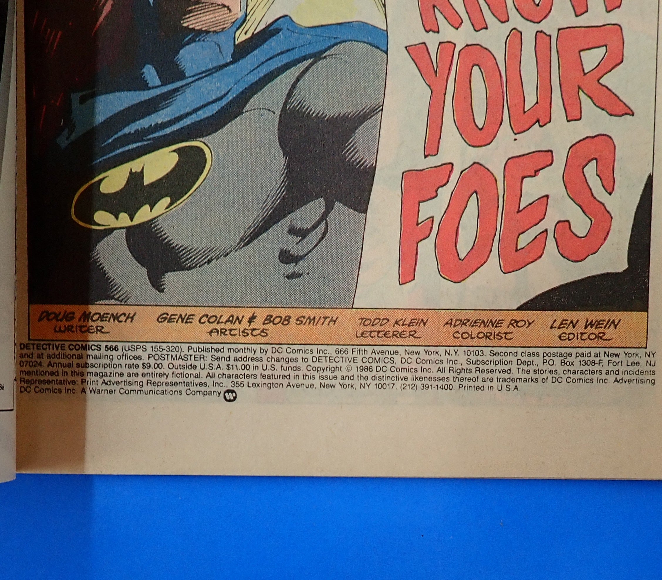 Detective Comics #566 (1986) - VF 8.0 - Classic w/ Rogues Gallery