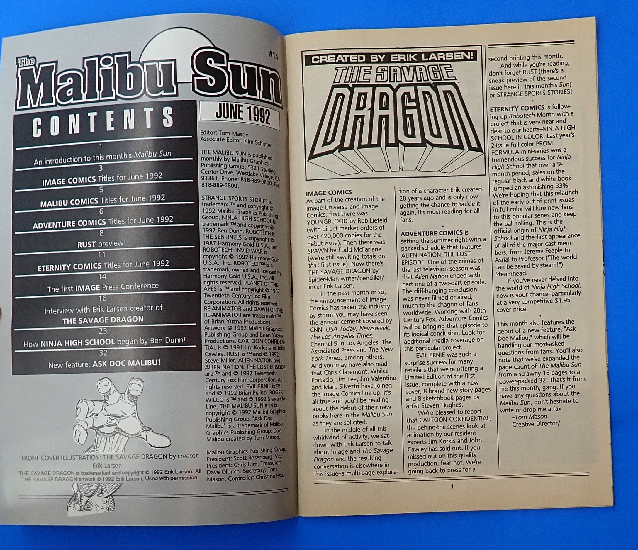 Malibu Sun #14 (1992) - VG/FN 5.0
