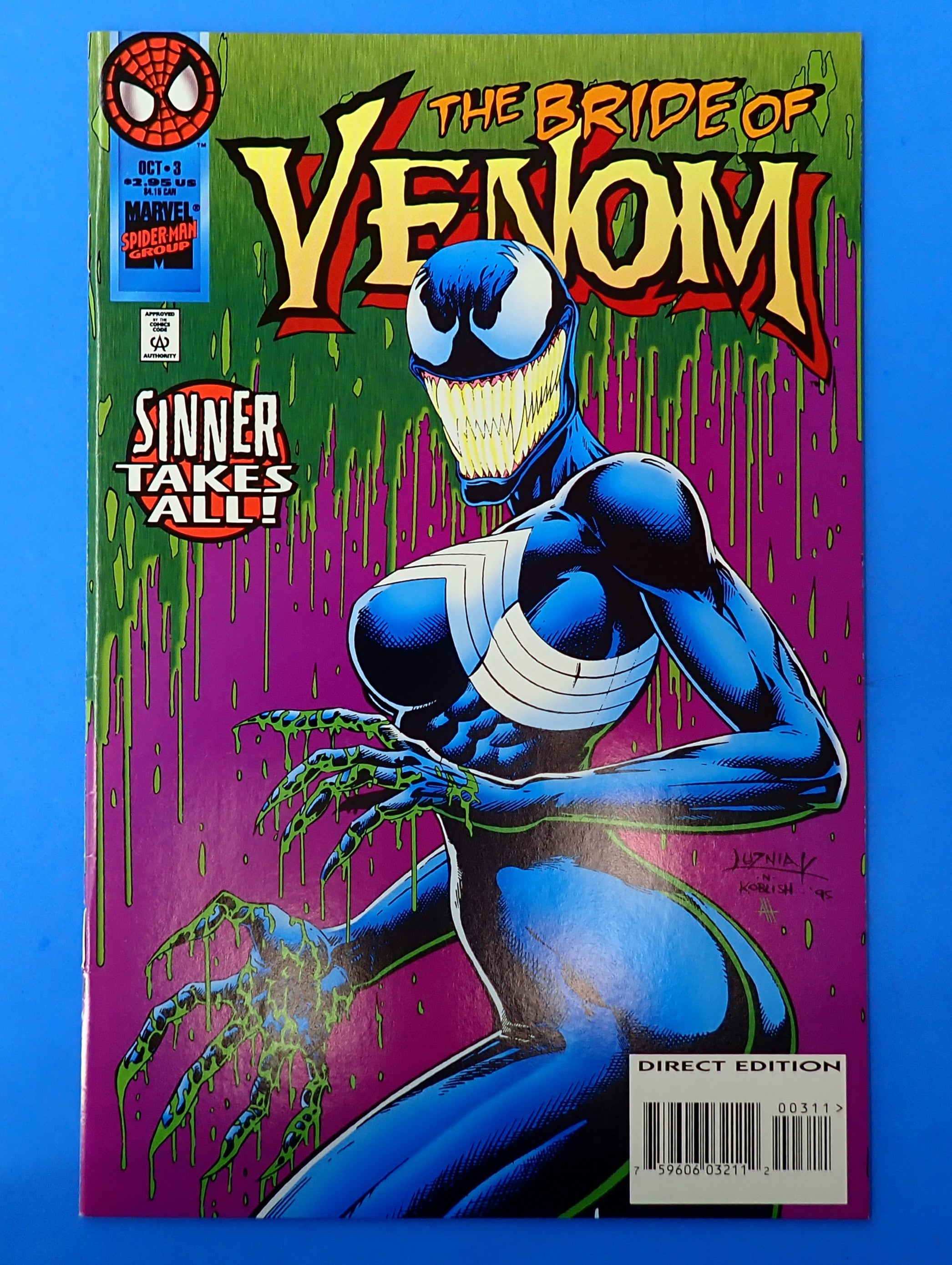 Venom: Sinner Takes All #3 (1995) - 8.0/8.5 - 1st Full app. She-Venom