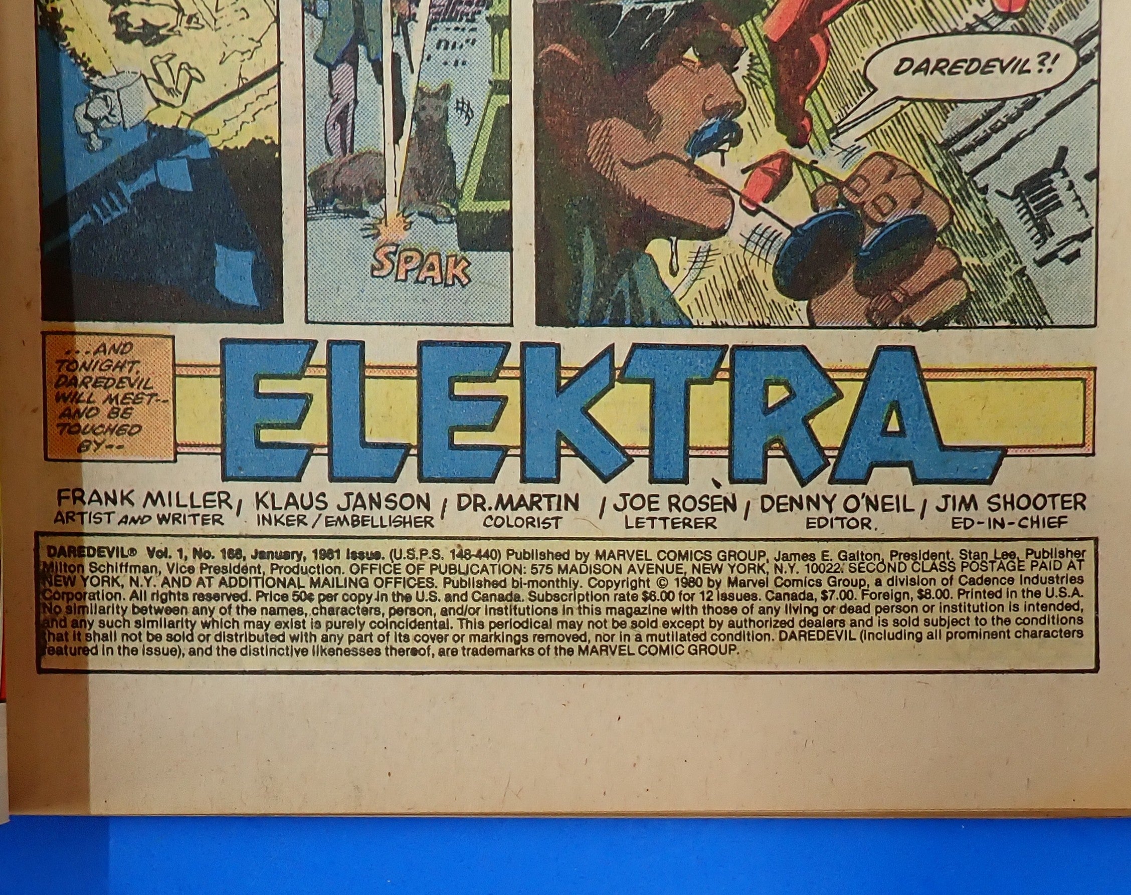 Daredevil #168 (1981) - FN- (5.5) - 1st App. Elektra