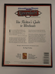 Ravenloft Van Richten's Guide to Werebeasts - AD&D 2nd Edition (Pre-Owned)