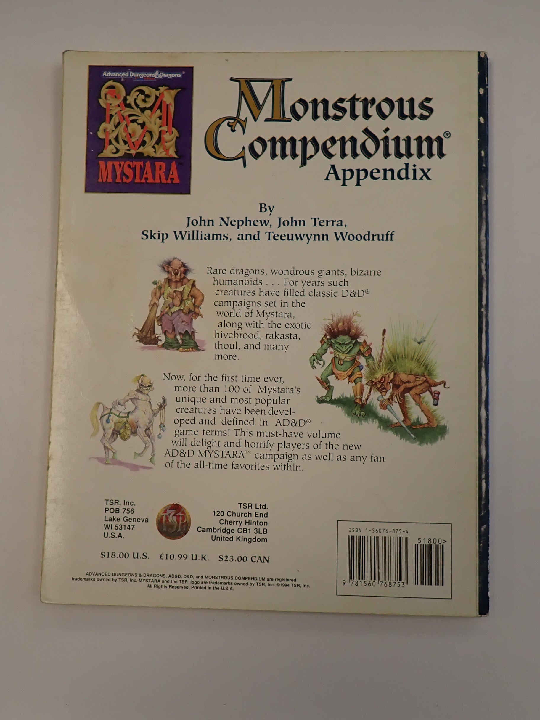 Mystera Monstrous Compendium Appendix - AD&D 2nd Edition (Pre-Owned)