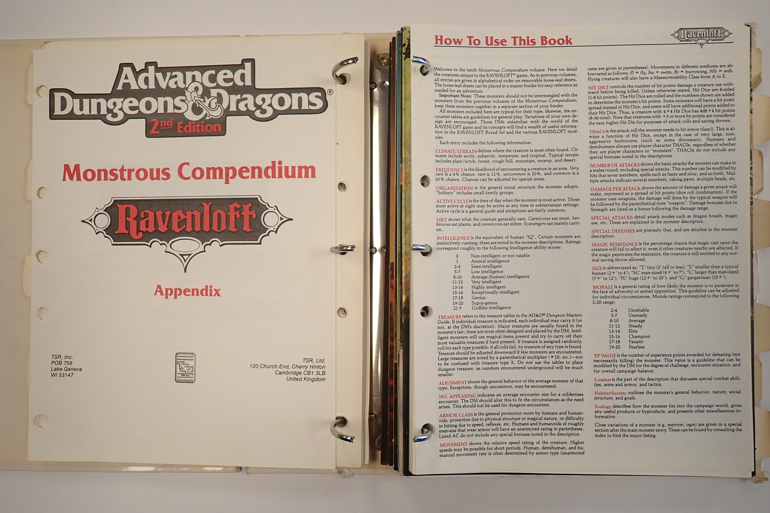 Monsterous Compendium Lot of 11 - AD&D 2nd Edition [Pre-Owned]