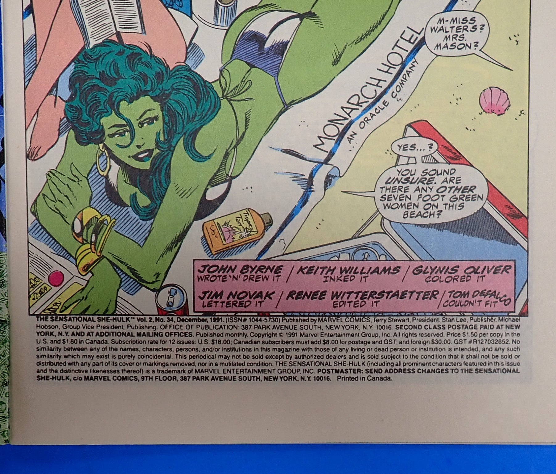 She Hulk #34 (1991) - VF/NM (9.0) - John Bynne Cover