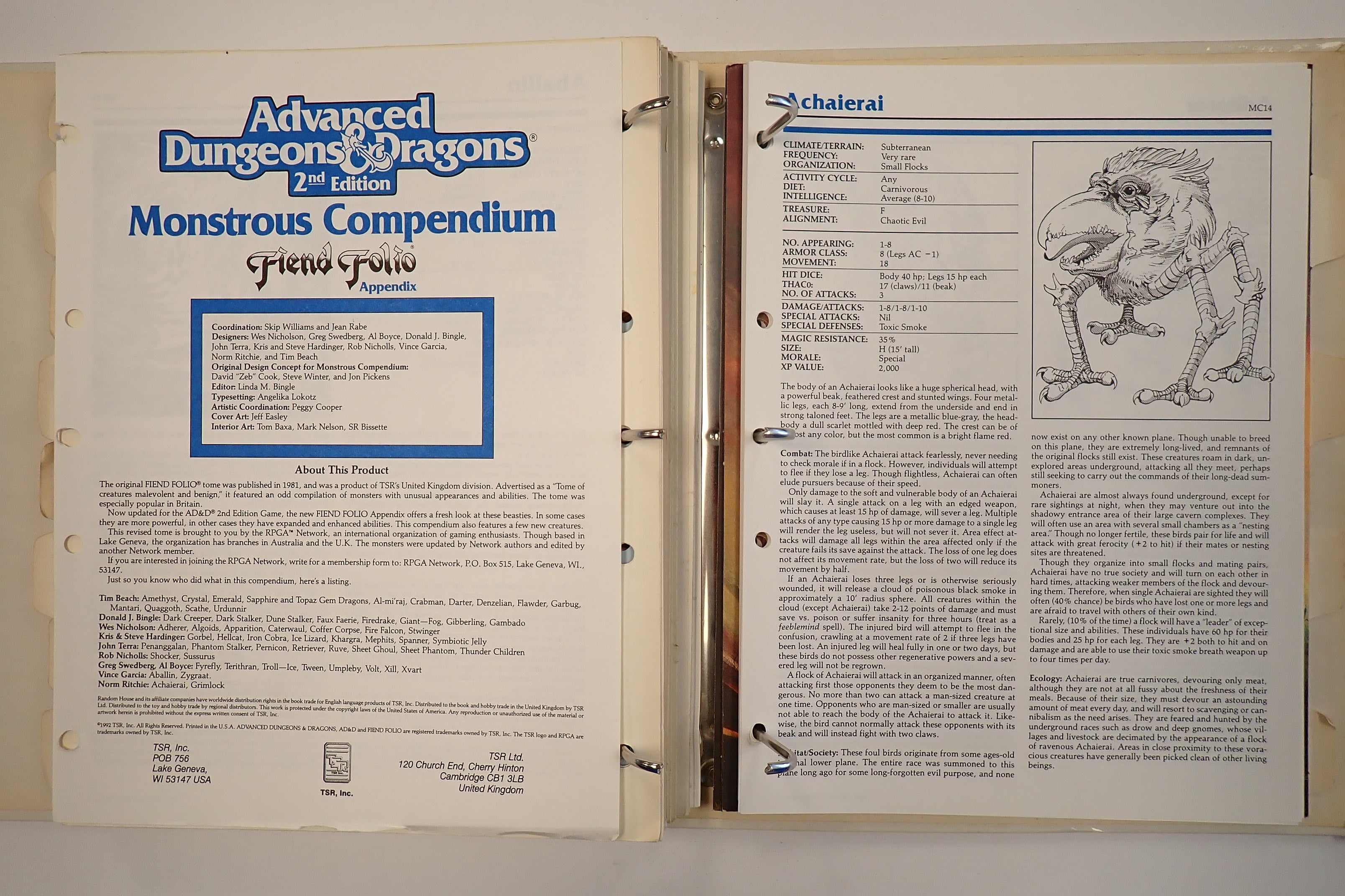Monsterous Compendium Lot of 11 - AD&D 2nd Edition [Pre-Owned]