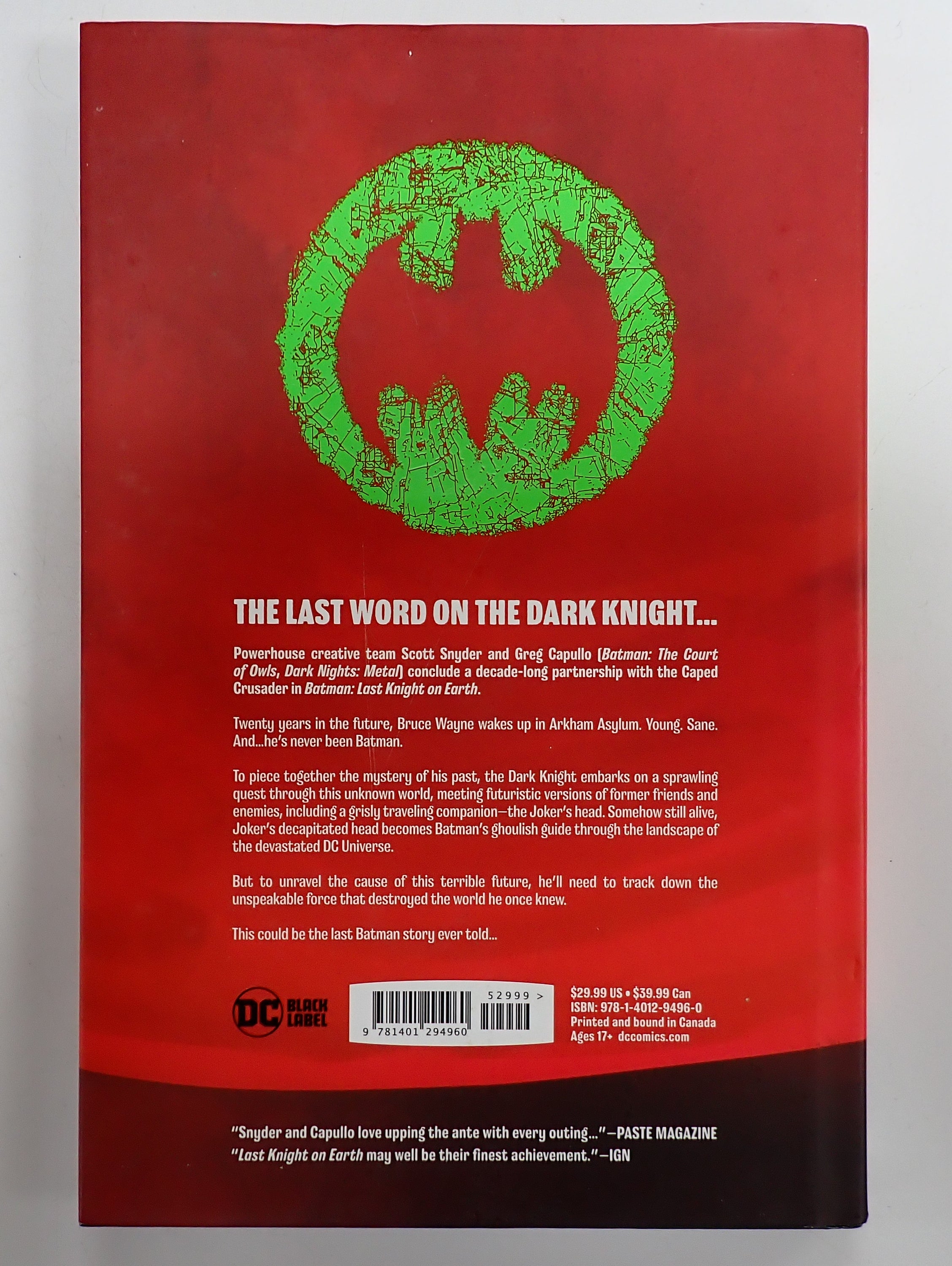 Batman Last Knight on Earth HC [Pre-Owned]