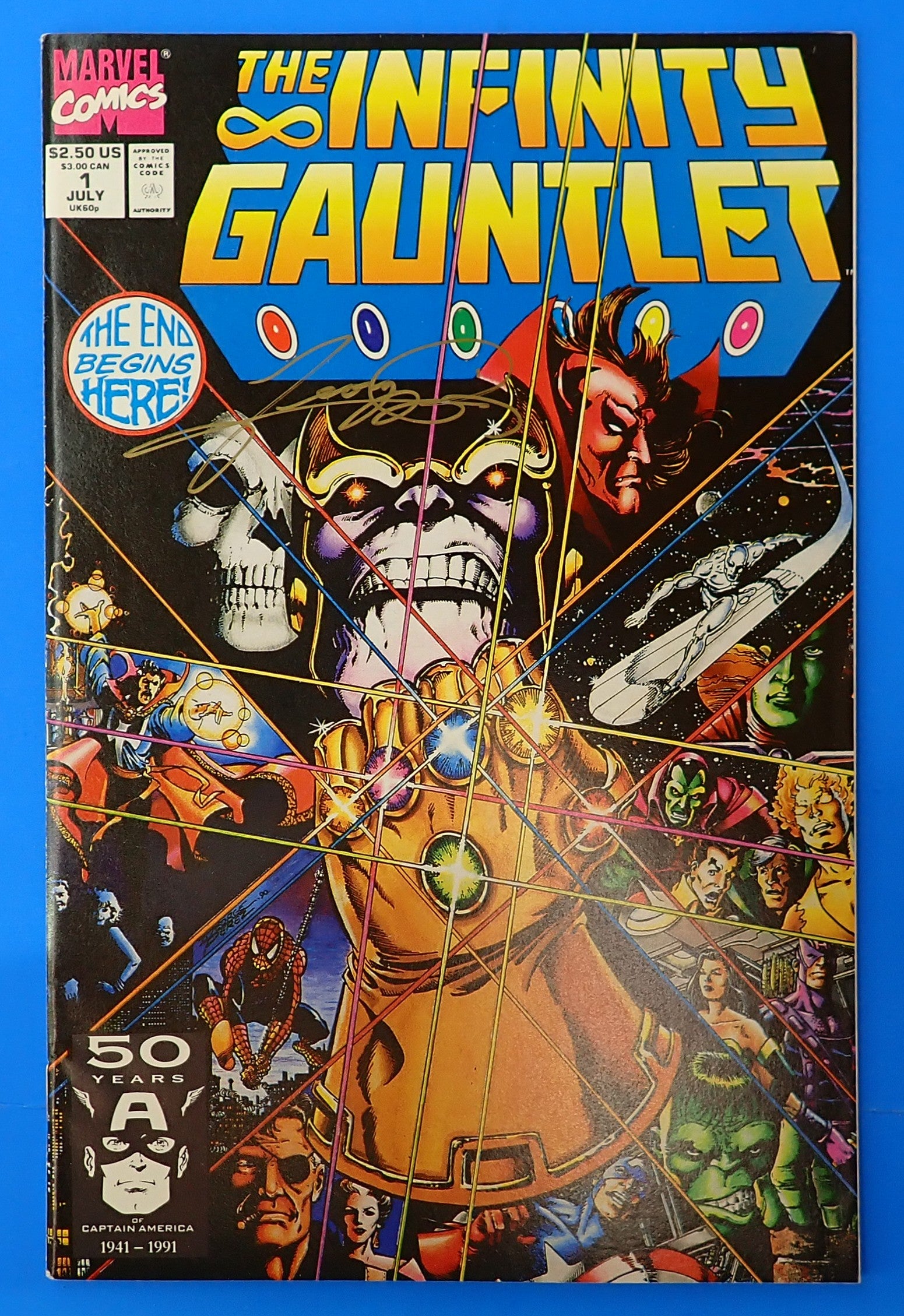 Infinity Gauntlet #1 (1991) - VF/NM (8.5-9.0) - SIGNED George Perez