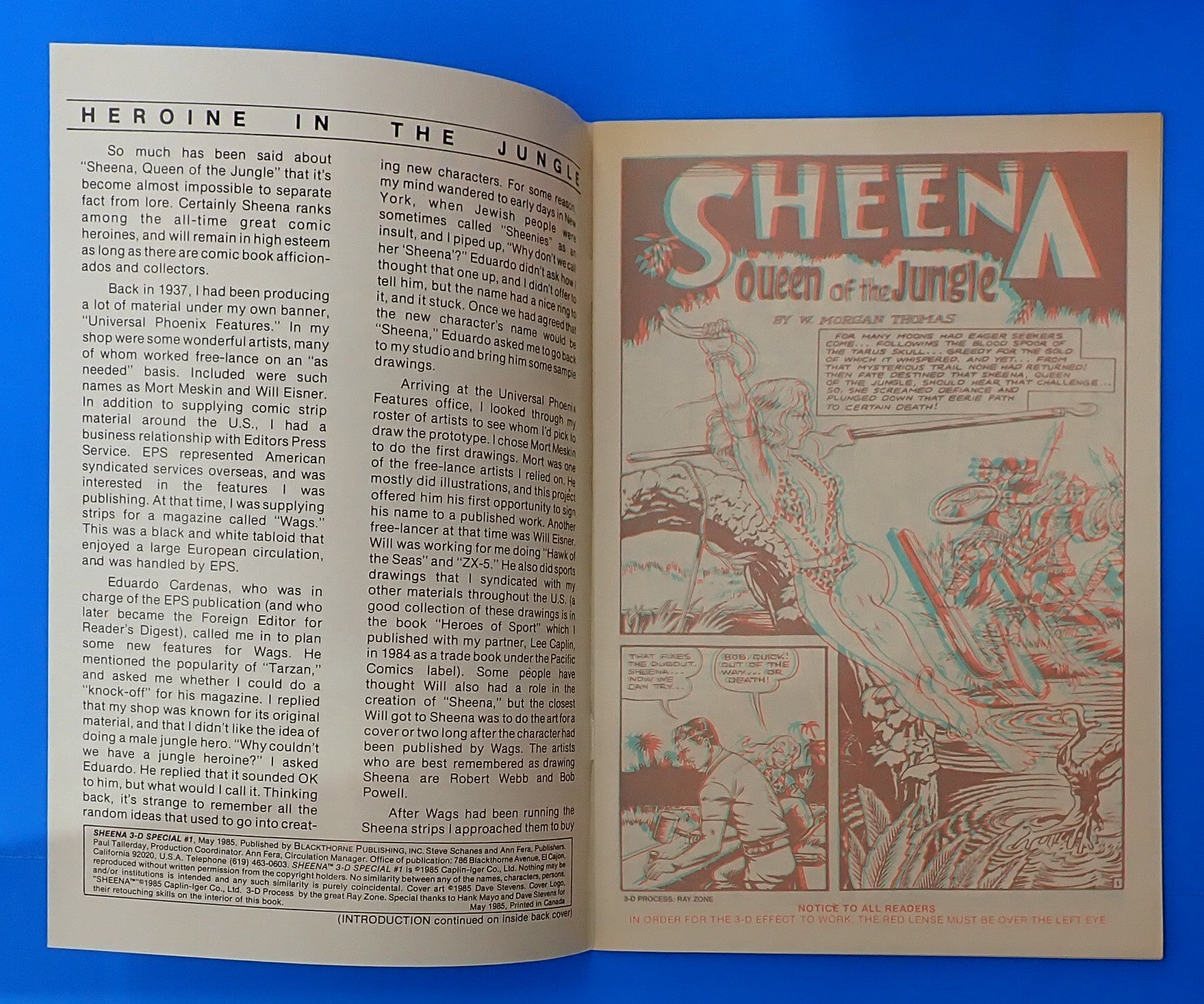 Sheena: Queen of the Jungle 3-D #1 (1985) - NM- (9.2+) - Dave Stevens Cover