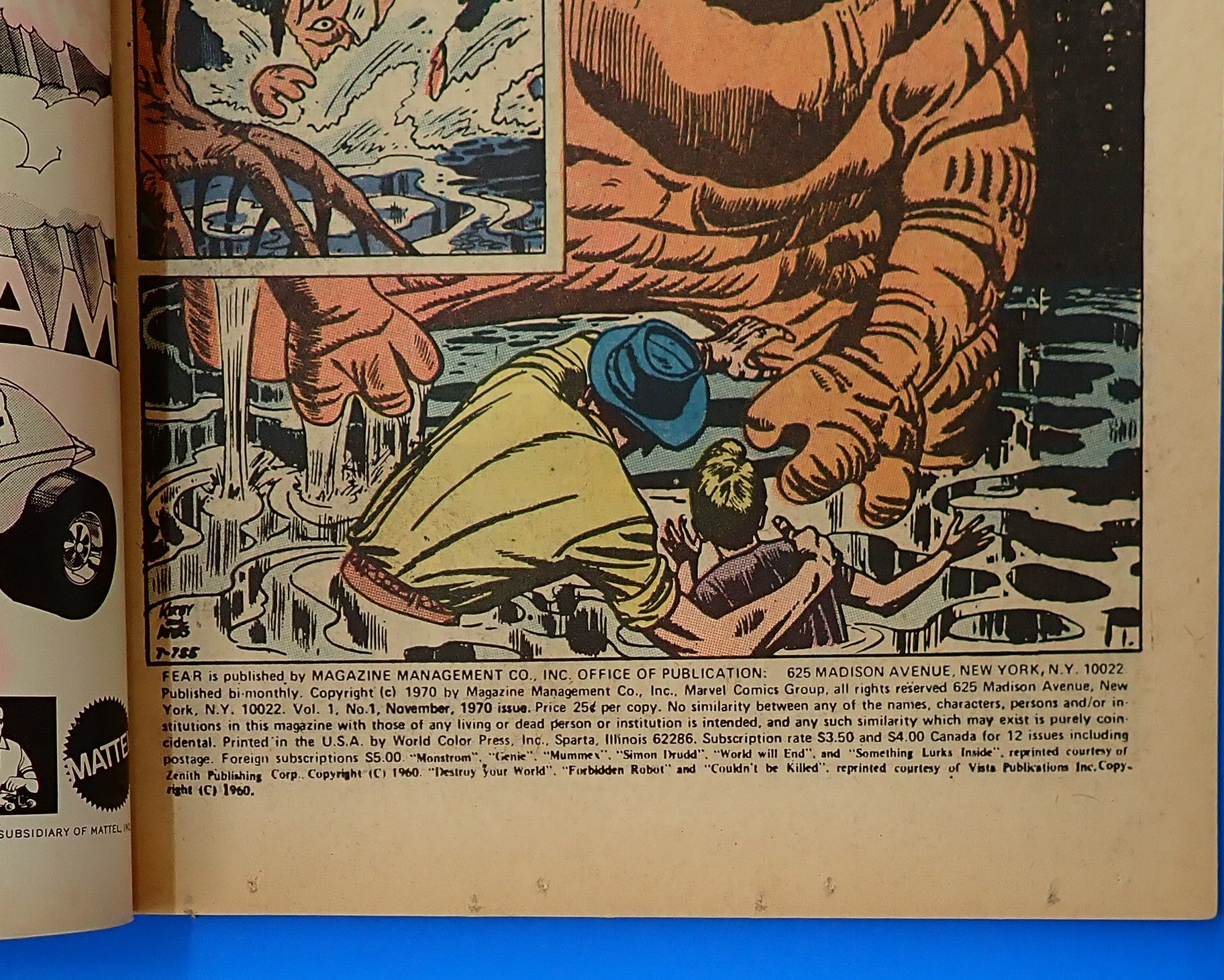 Fear #1 (1970) - FN+/VF  (6.5-7.0) - Premiere Issue