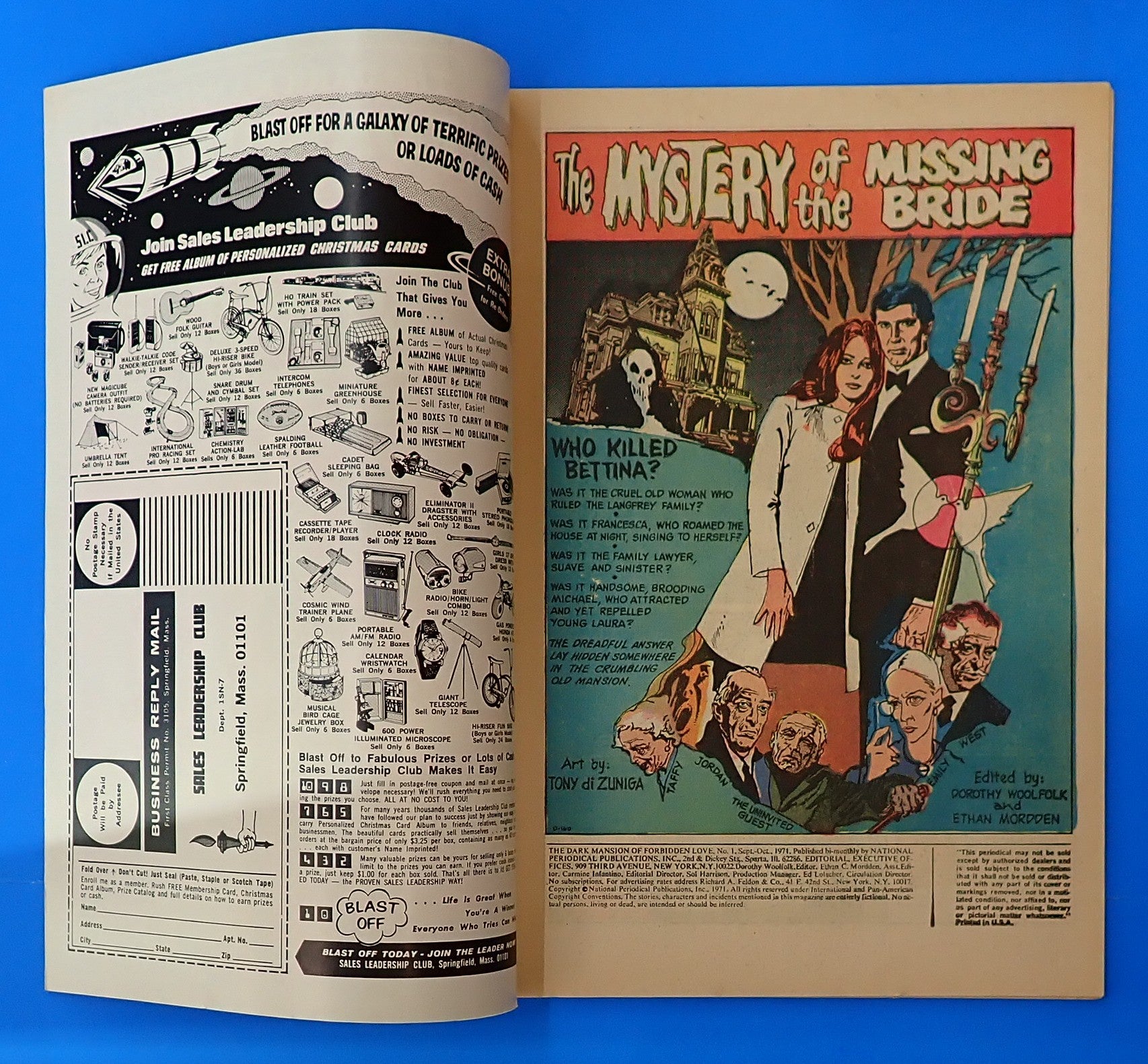 Dark Mansion of Forbidden Love #1 (1971) - FN/VF (7.0) - Features Wes Craven Story