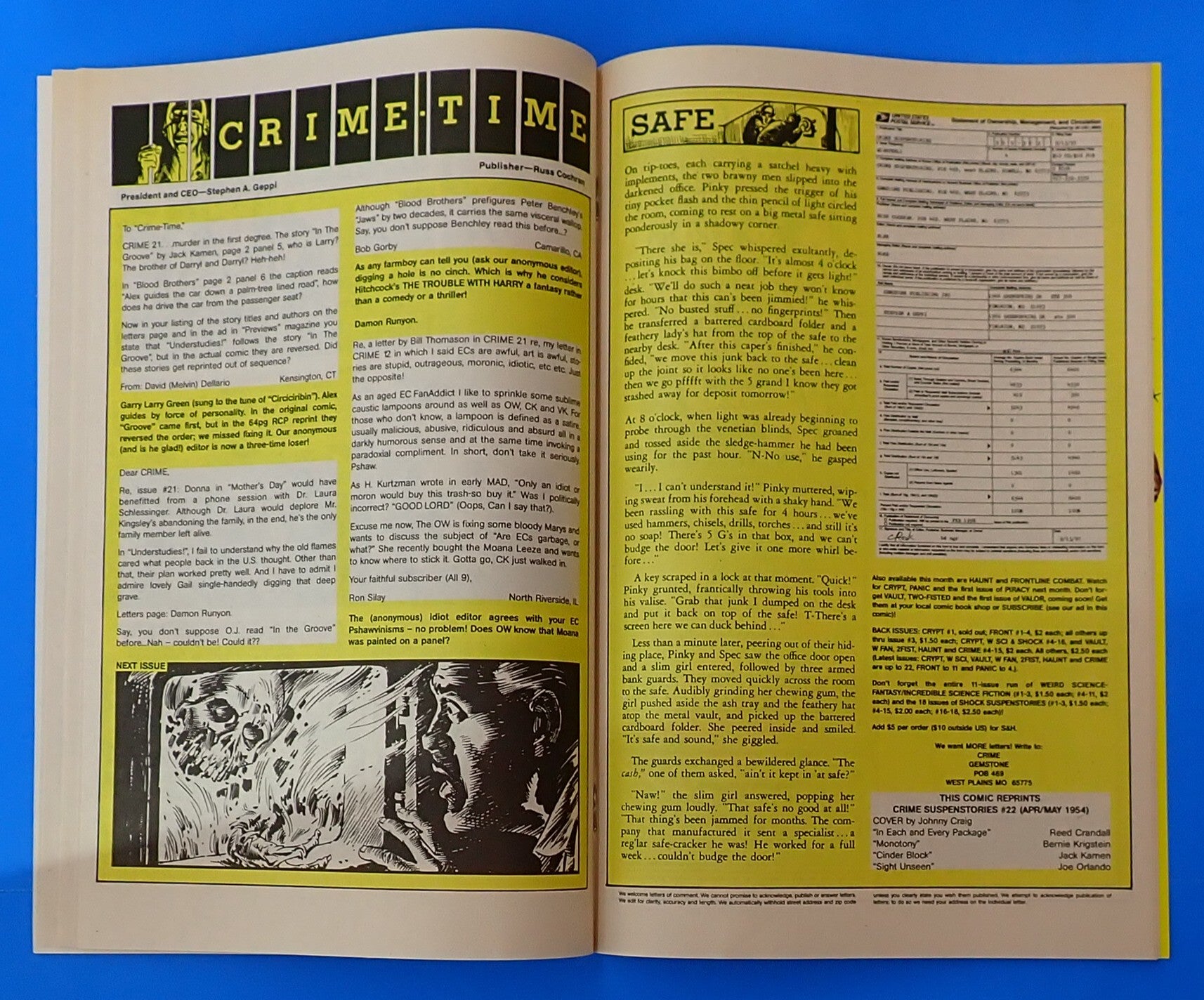 Crime SuspenStories #22 (1998) - VF/VF+ (8.0-8.5) - Gemstone Reprint