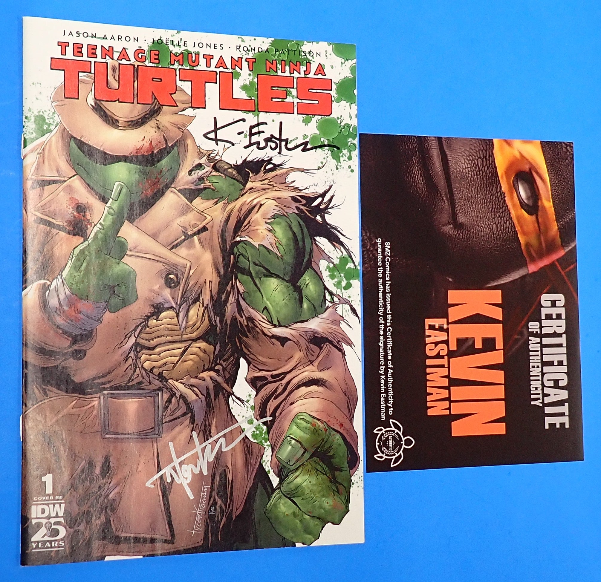 TMNT #1 (2024) - NM (9.4) - Battle Damaged Tyler Kirkham Variant w/ COA