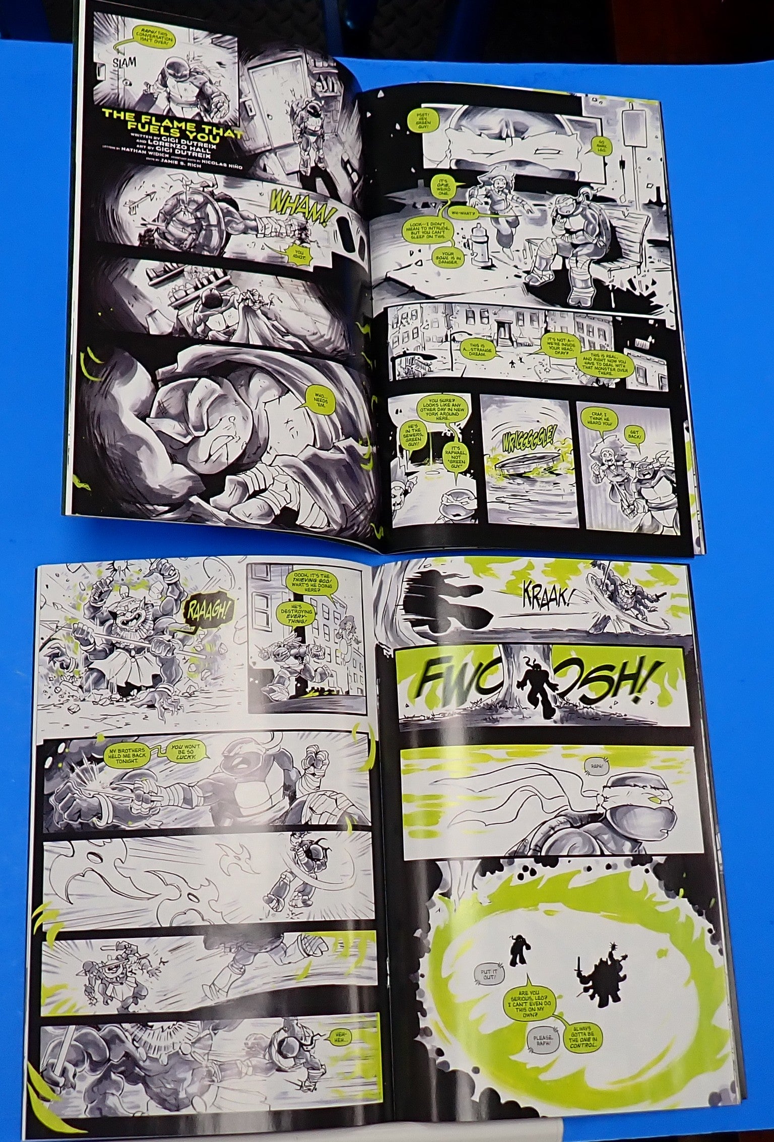 TMNT Black, White, and Green #1 (2024) NM 9.4 - Kirkham Rocksteady and Bebop Foil Variants