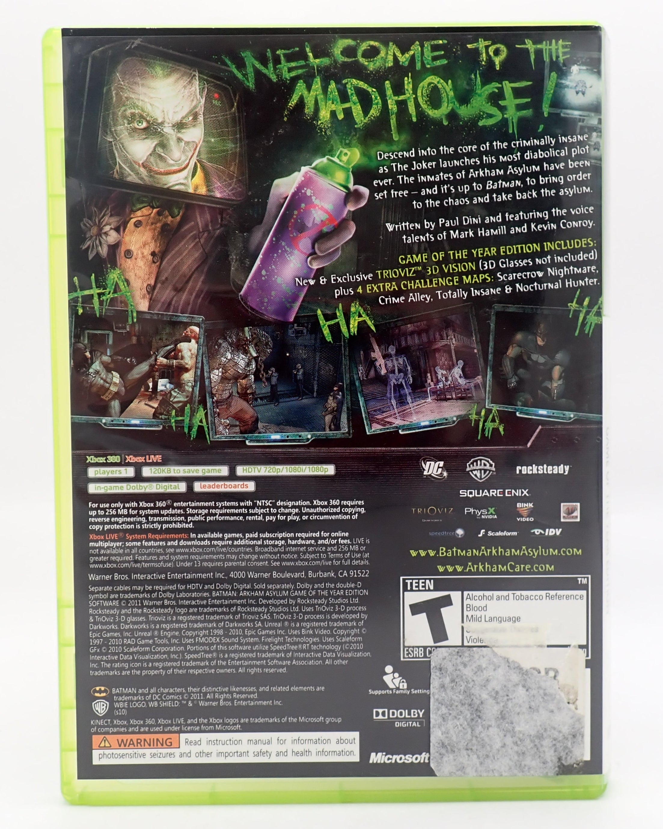 Batman Arkham Asylum - Xbox 360