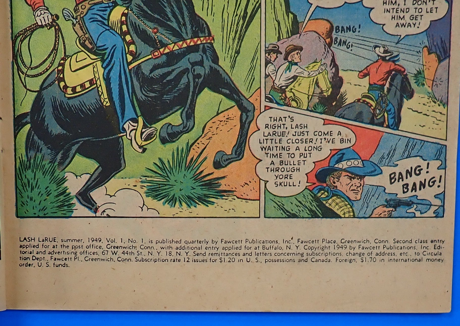 Lash LaRue Western #1 (1949) - VG+ (4.5) - Golden Age Western