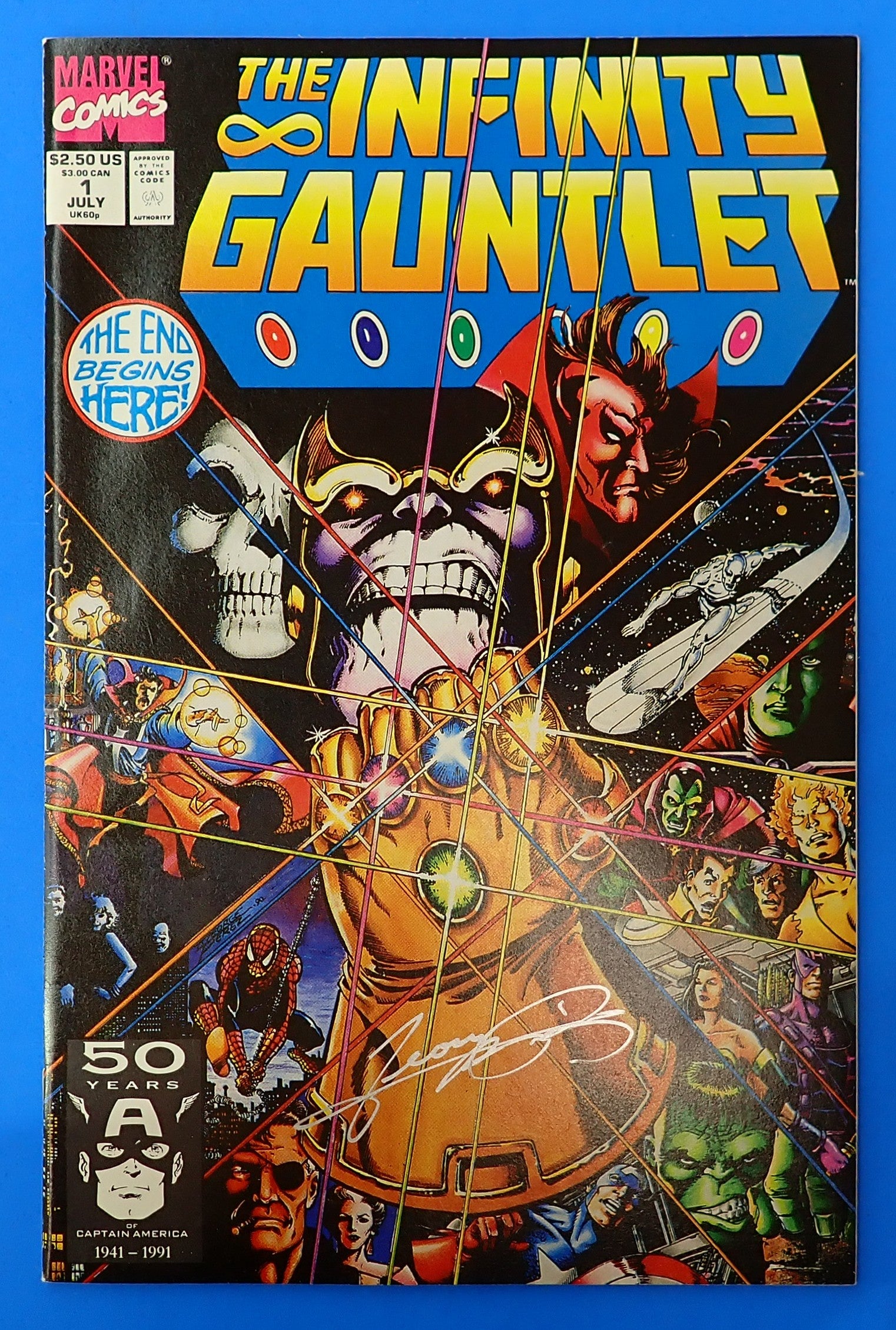 Infinity Gauntlet #1 (1991) - NM- (9.2) - SIGNED George Perez