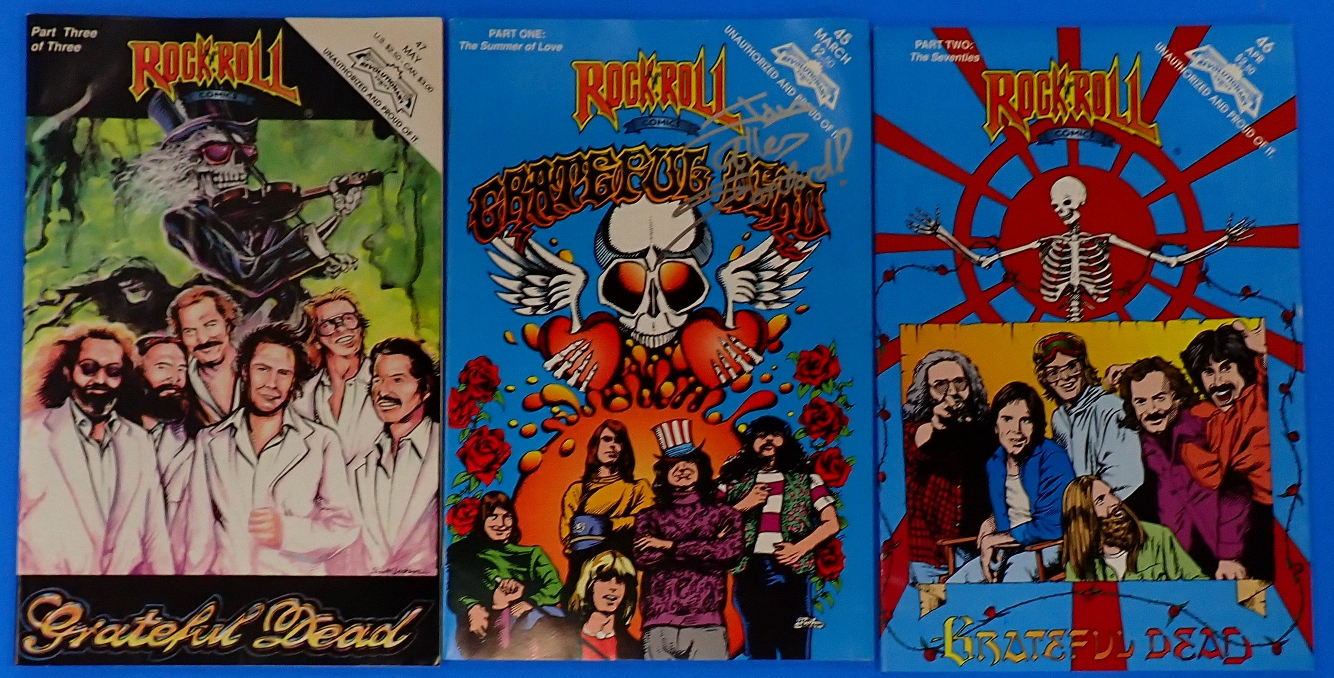 Rock N' Roll Comics #45-47 - Grateful Dead Parts 1-3 (1992) VF/NM - Jay Allen Sanford Signed