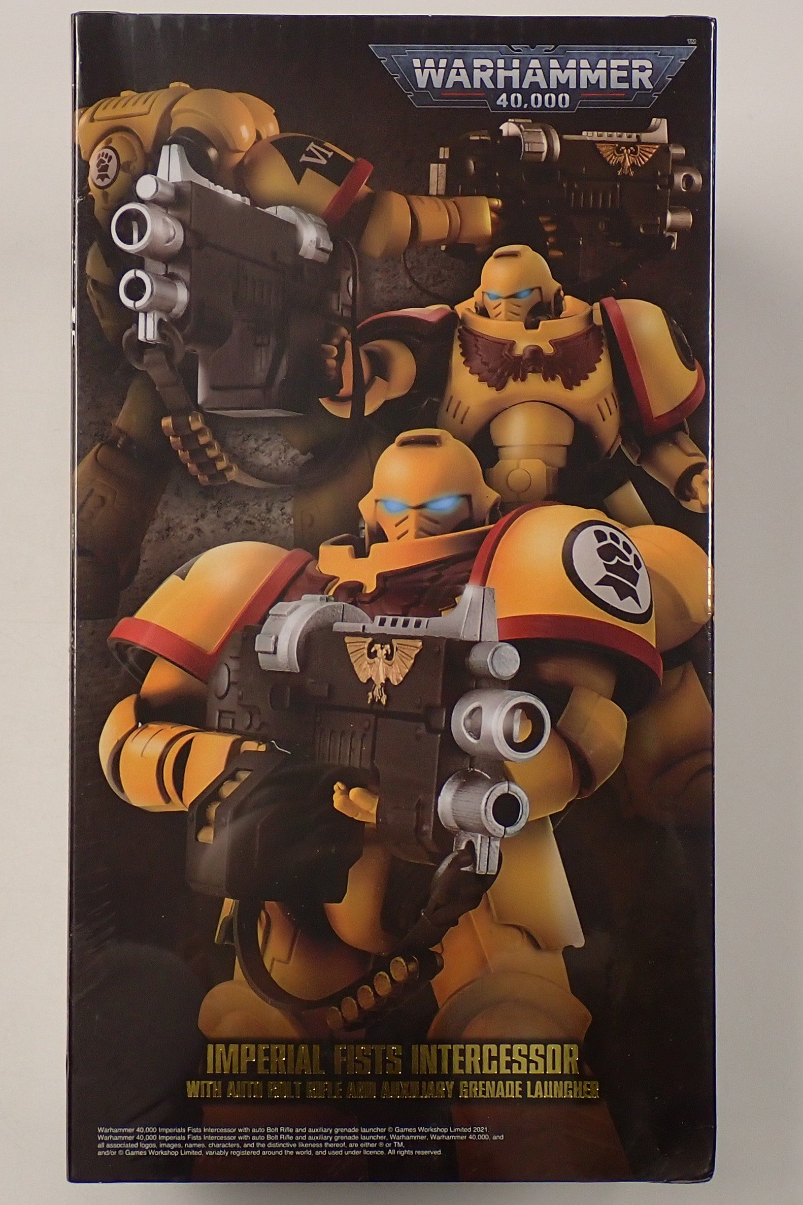 Imperial Fists Intercessor w/ Bolt Rifle & Auxiliary Grenade Launcher - Warhammer 40k, Bandai [Pre-Owned]