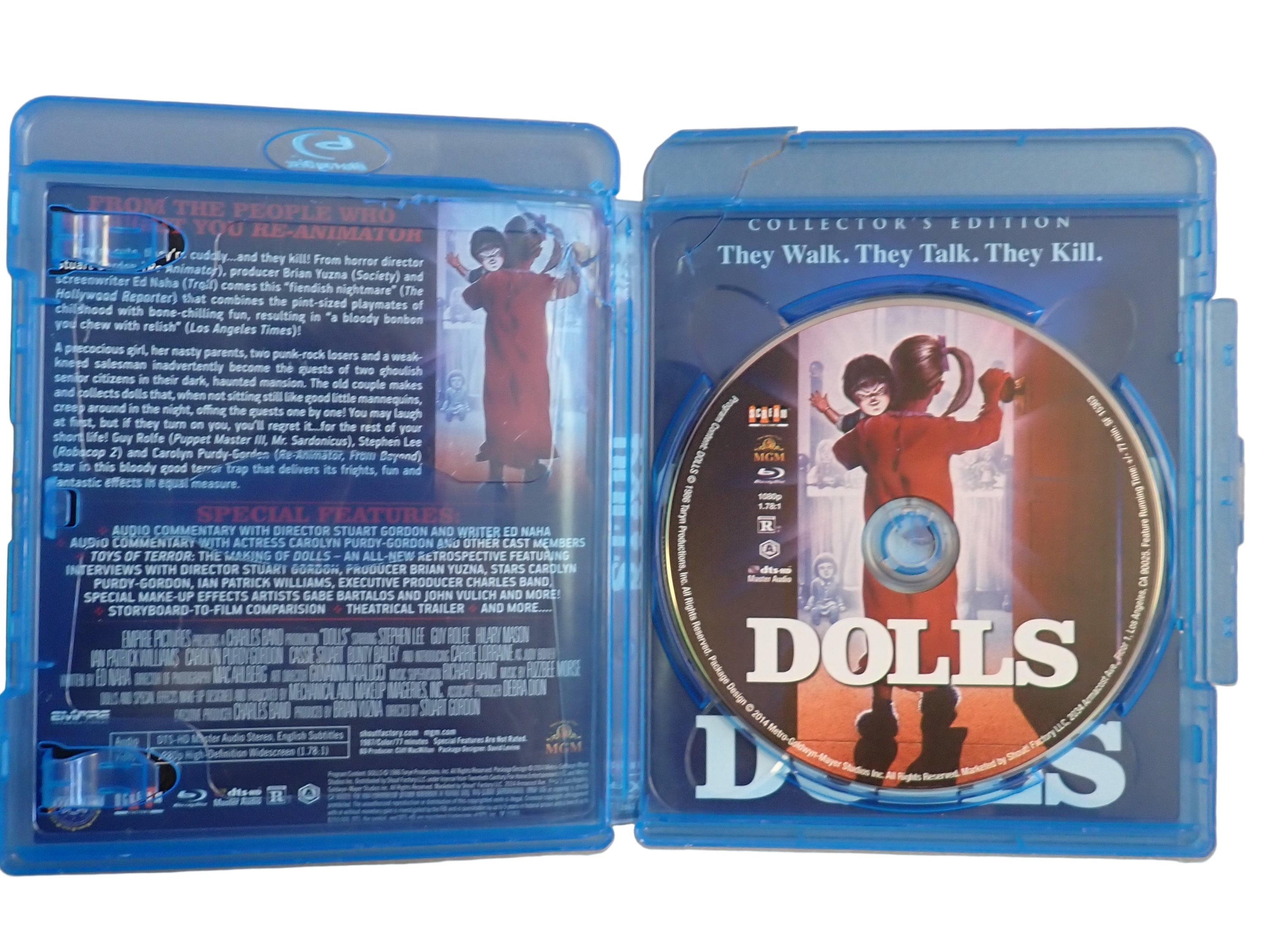 DAMAGED! Scream Factory DOLLS Collector's Edition Bluray Ray DVD w Slipcover (Pre-owned)