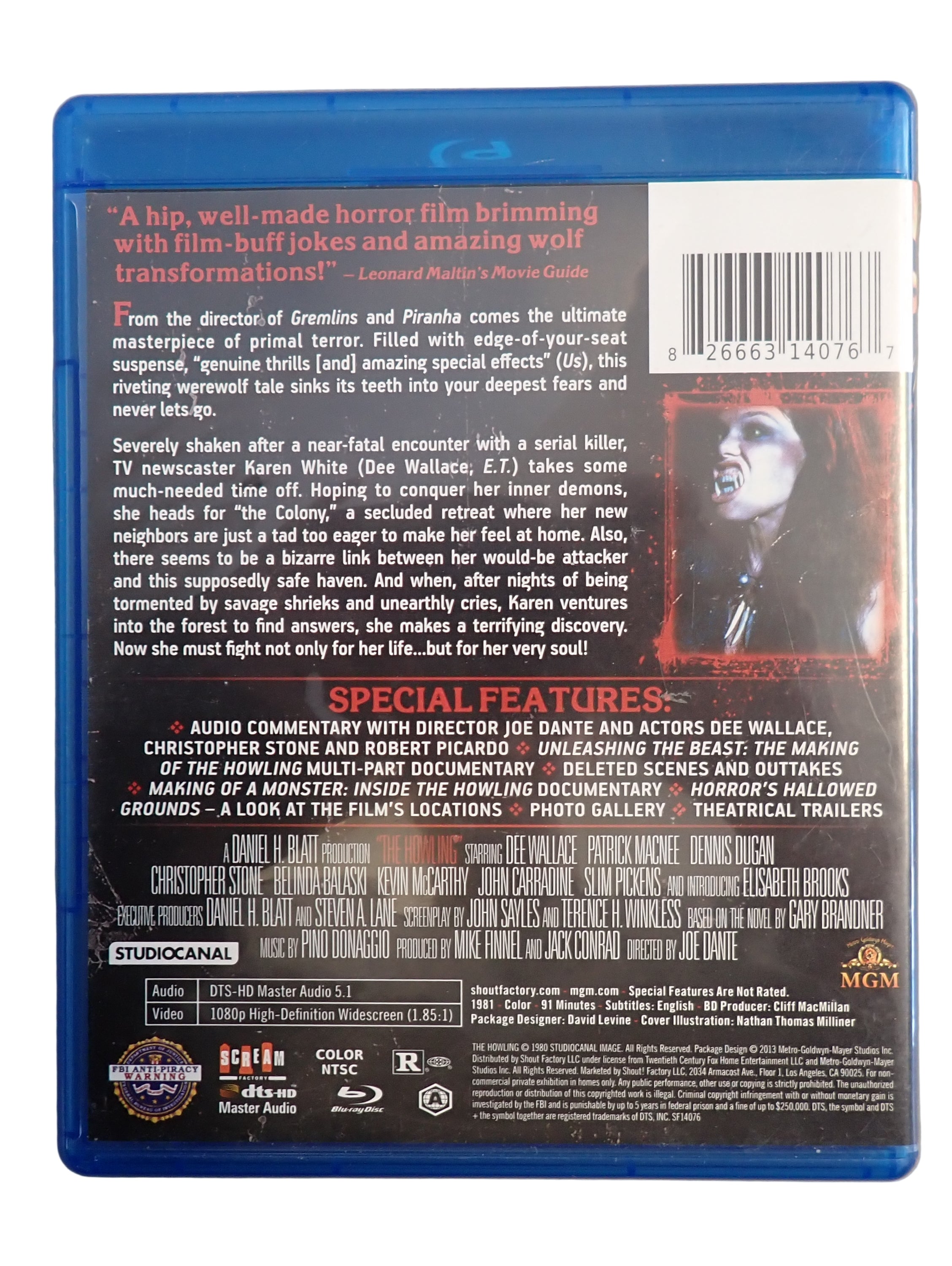 The Howling (Blu-ray, 1981) Collector’s Edition Scream Factory (Pre-owned)