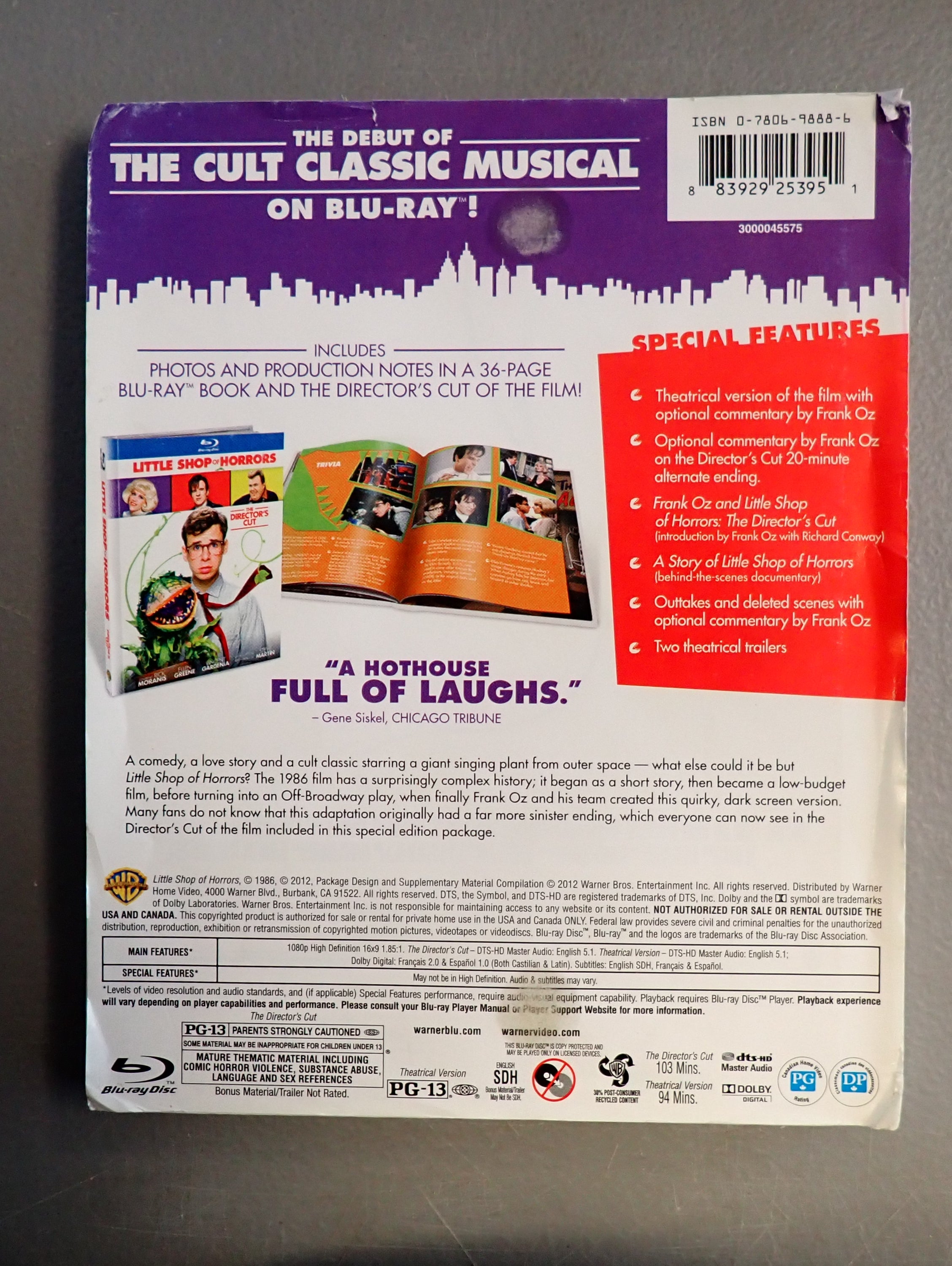 Little Shop of Horrors (Blu-ray Disc, 2012, The Directors Cut DigiBook) (Pre-owned)