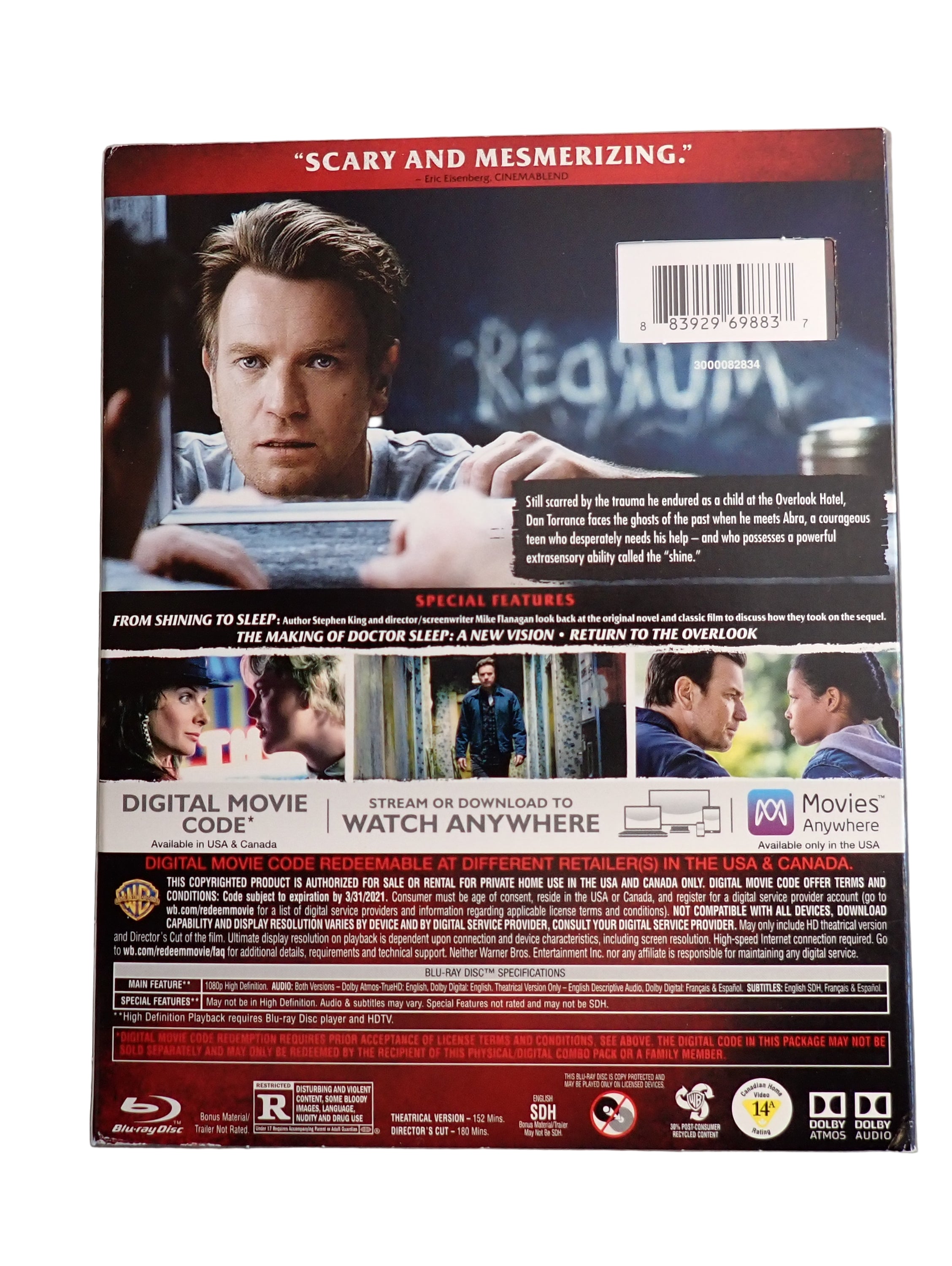 Doctor Sleep Blu-ray Director's Cut 2-Disc W/ Slipcover (Pre-owned)