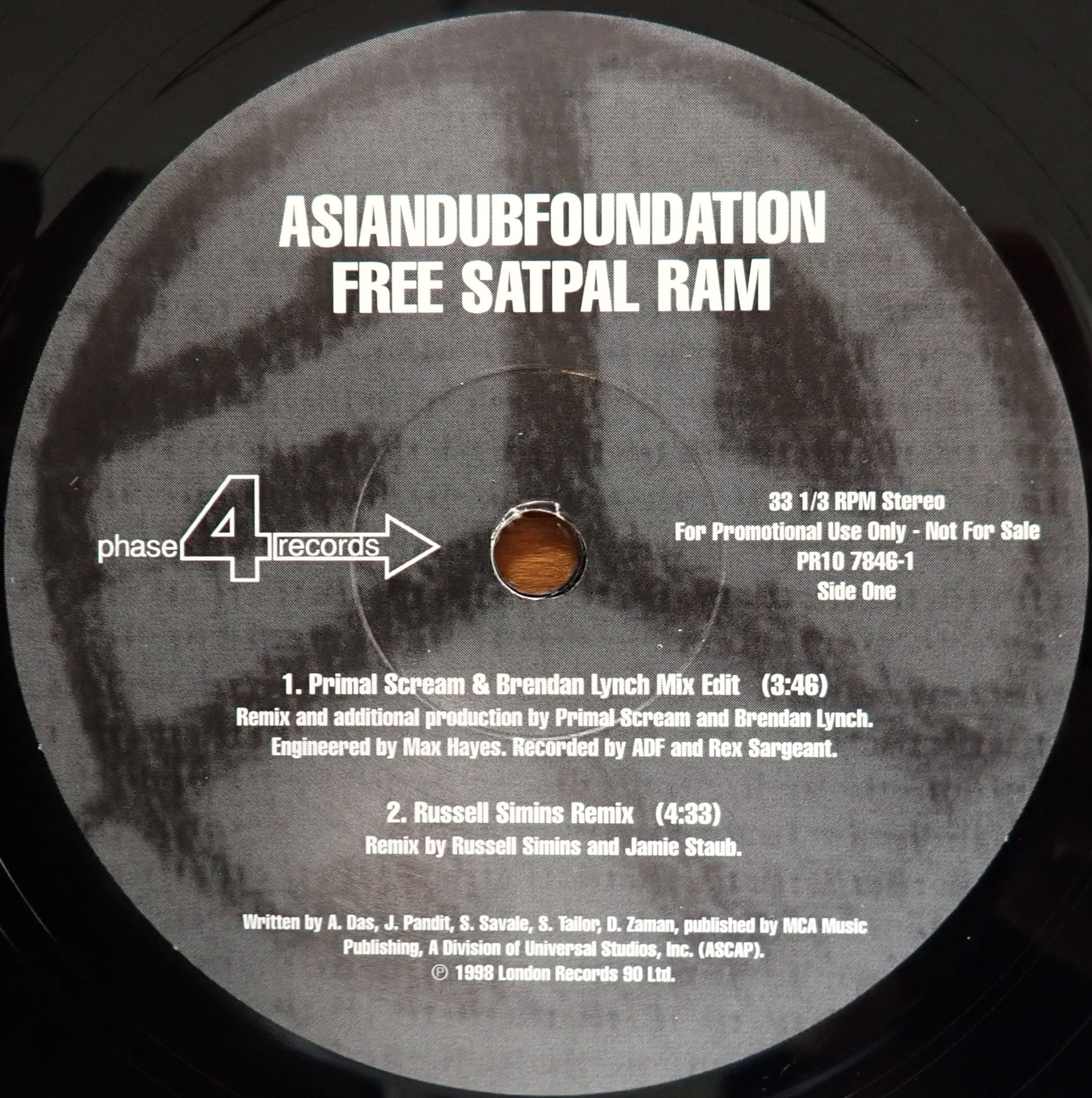 Asian Dub Foundation - Free Satpal Ram 10"