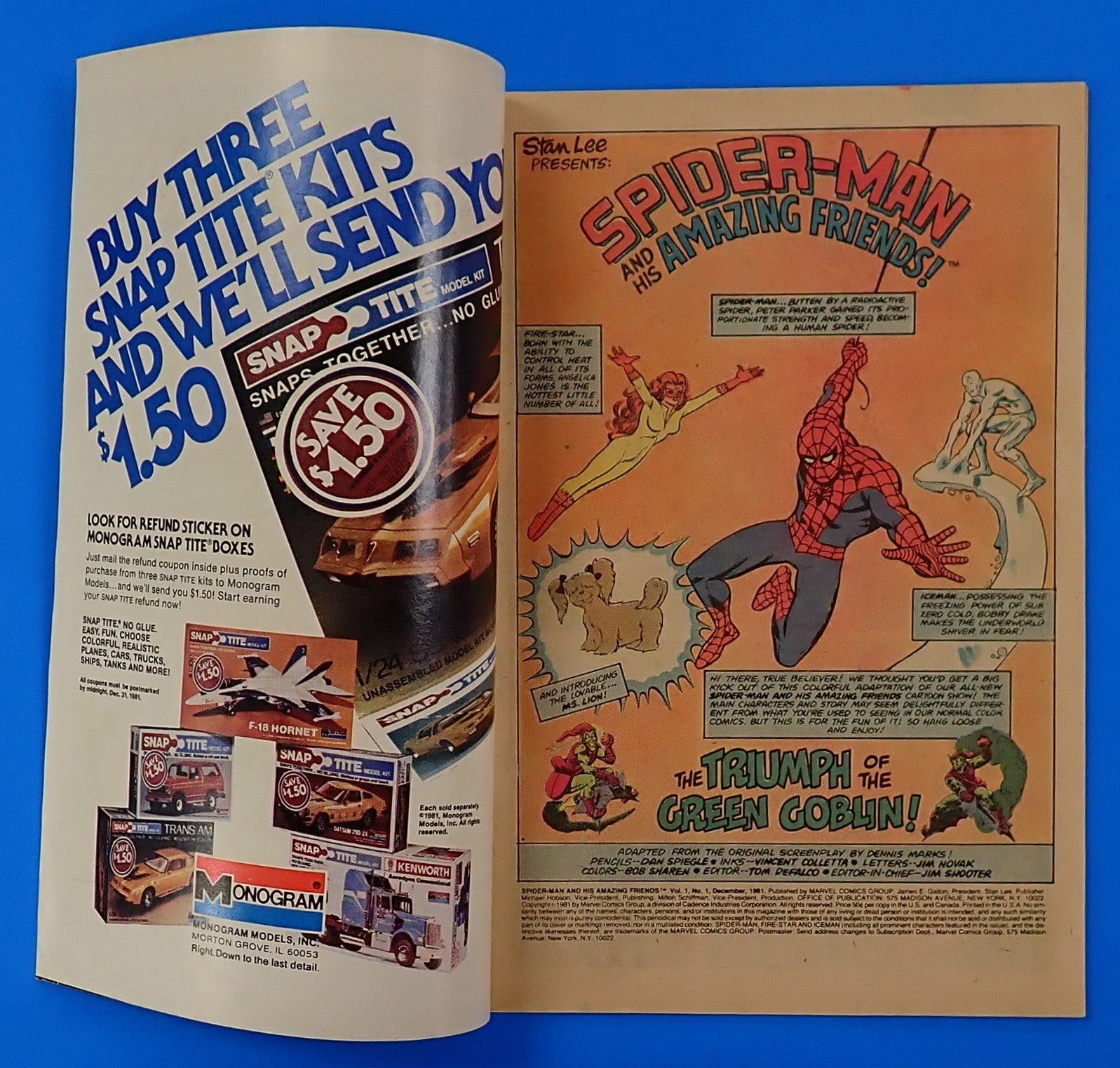 Spider-Man & His Amazing Friends #1 (1981) - VF (8.0) - Adapted from Cartoon