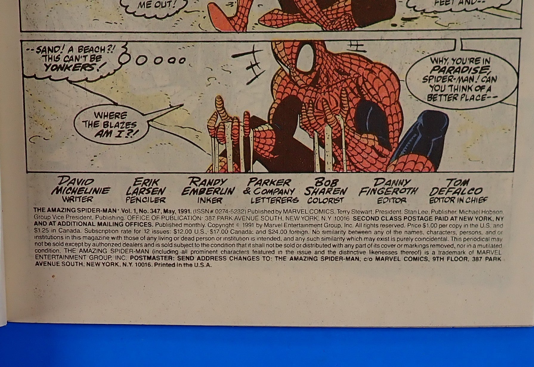 Amazing Spider-Man #347 (1991) - VF+ (8.5) - Iconic Erik Larsen Art