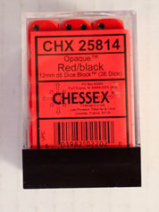 Chessex - 36 D6 Sets (Red with Black Pips) [Pre-Owned]