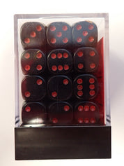 Chessex - 36 D6 Sets (Black with Red Pips) [Pre-Owned]