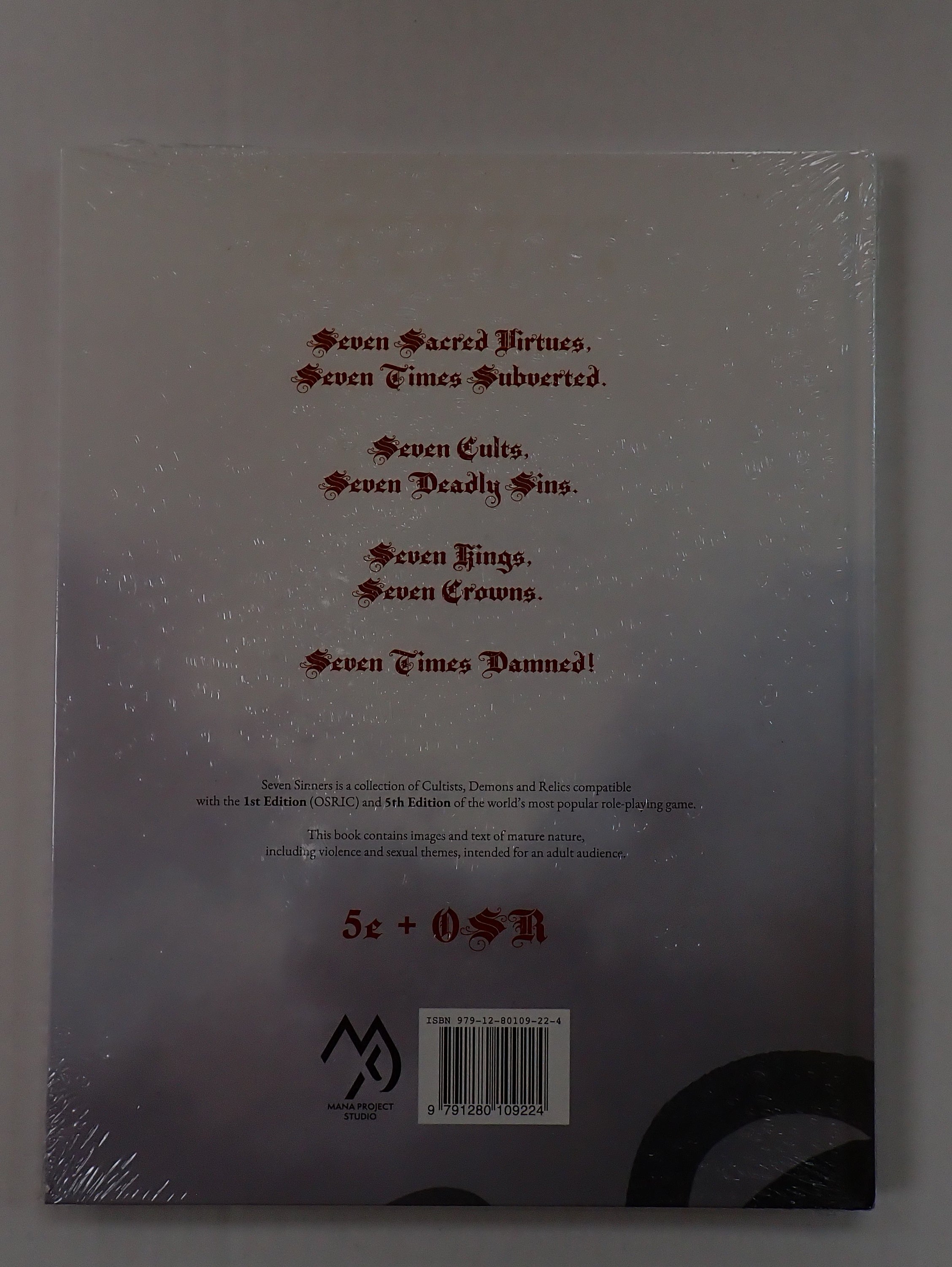 Seven Sinners RPG - Mana Project Studios [Pre-Owned]