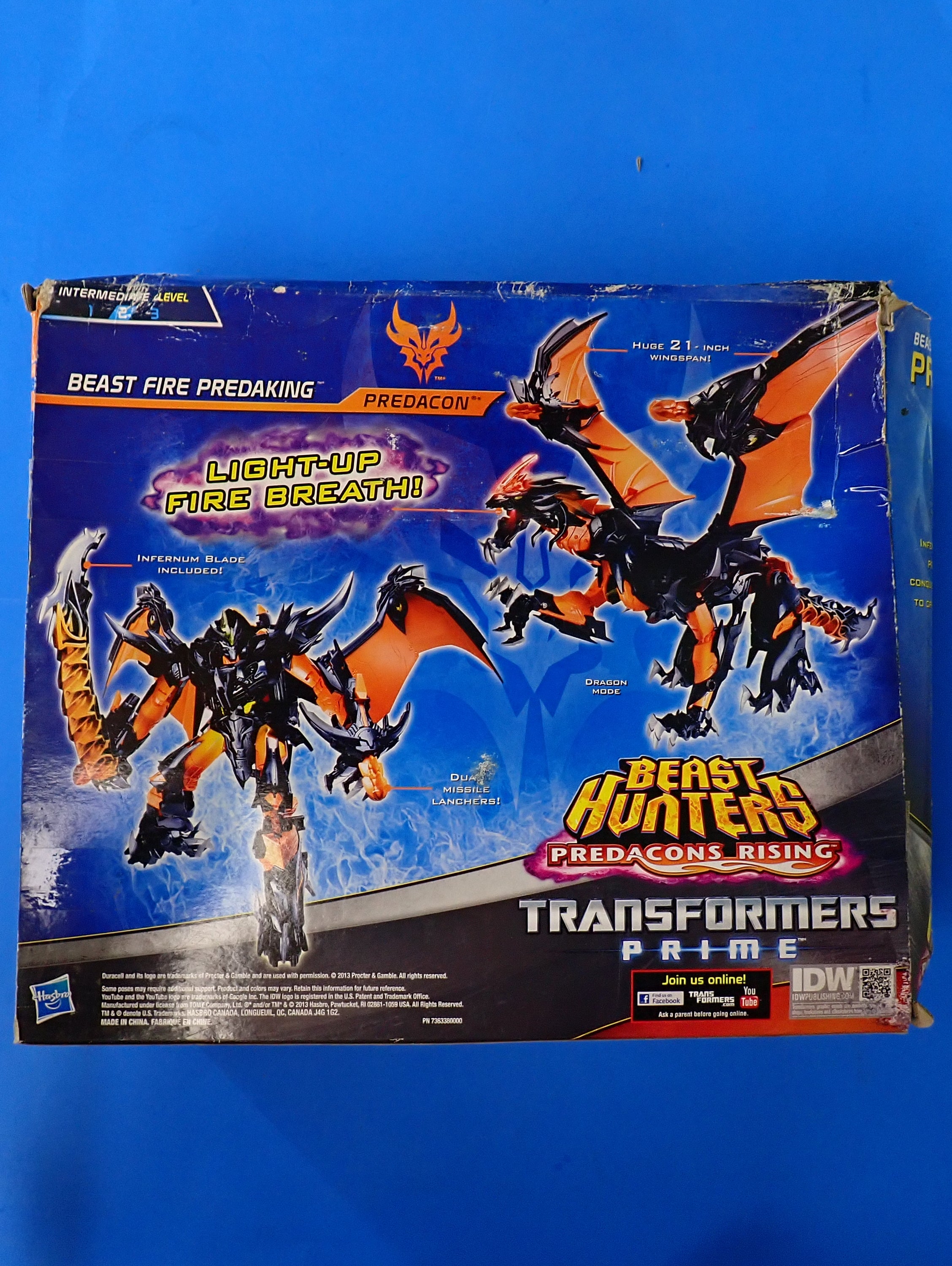 Beast Fire Predaking Beast Hunters Predacons Rising - Hasbro [Pre-Owned]