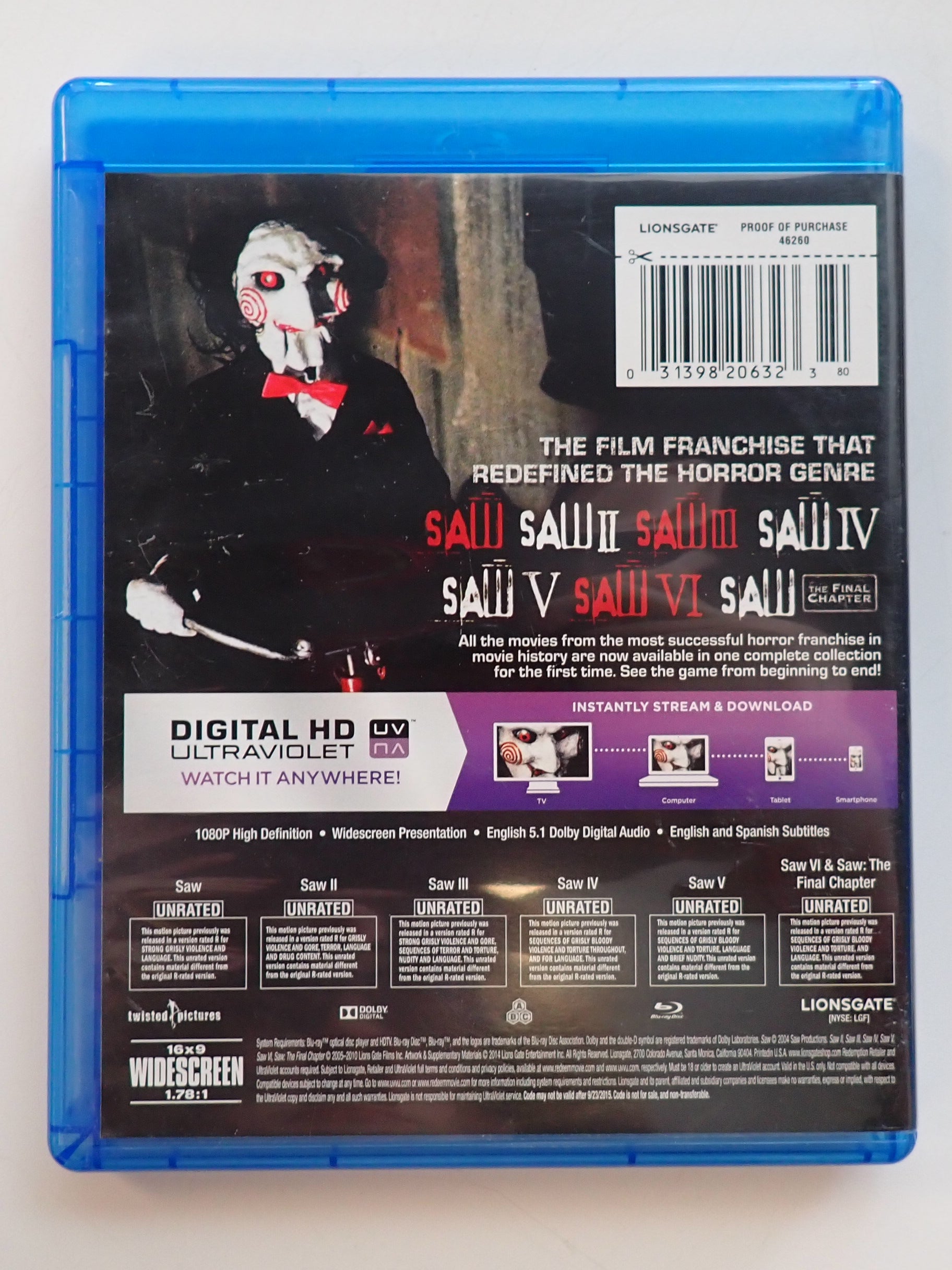 Saw Complete Movie Collection - Blu-Ray [Pre-Owned]