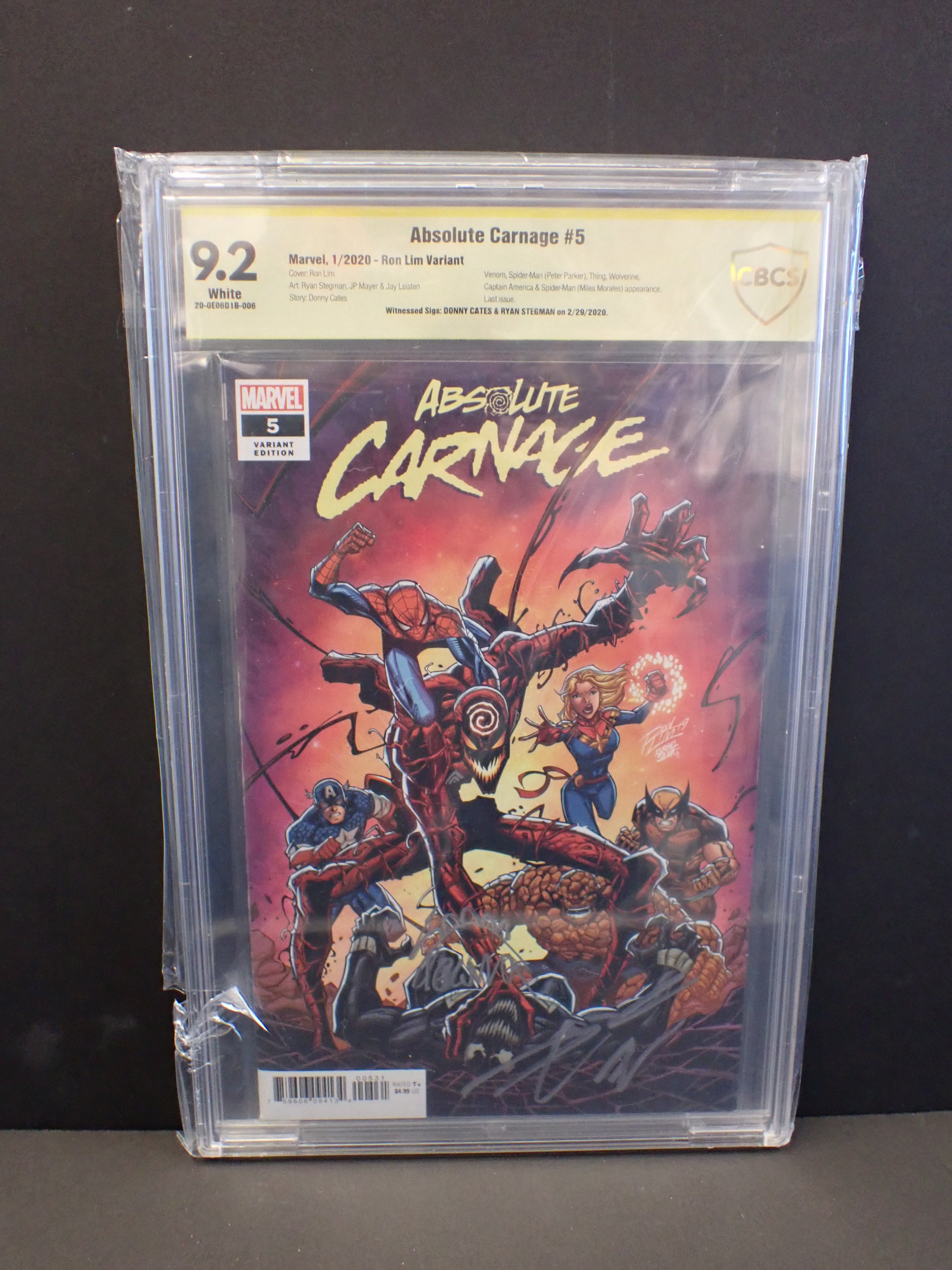Absolute Carnage #5 Ron Lim Variant (2020) | CBCS Graded 9.2 *Double Signed*