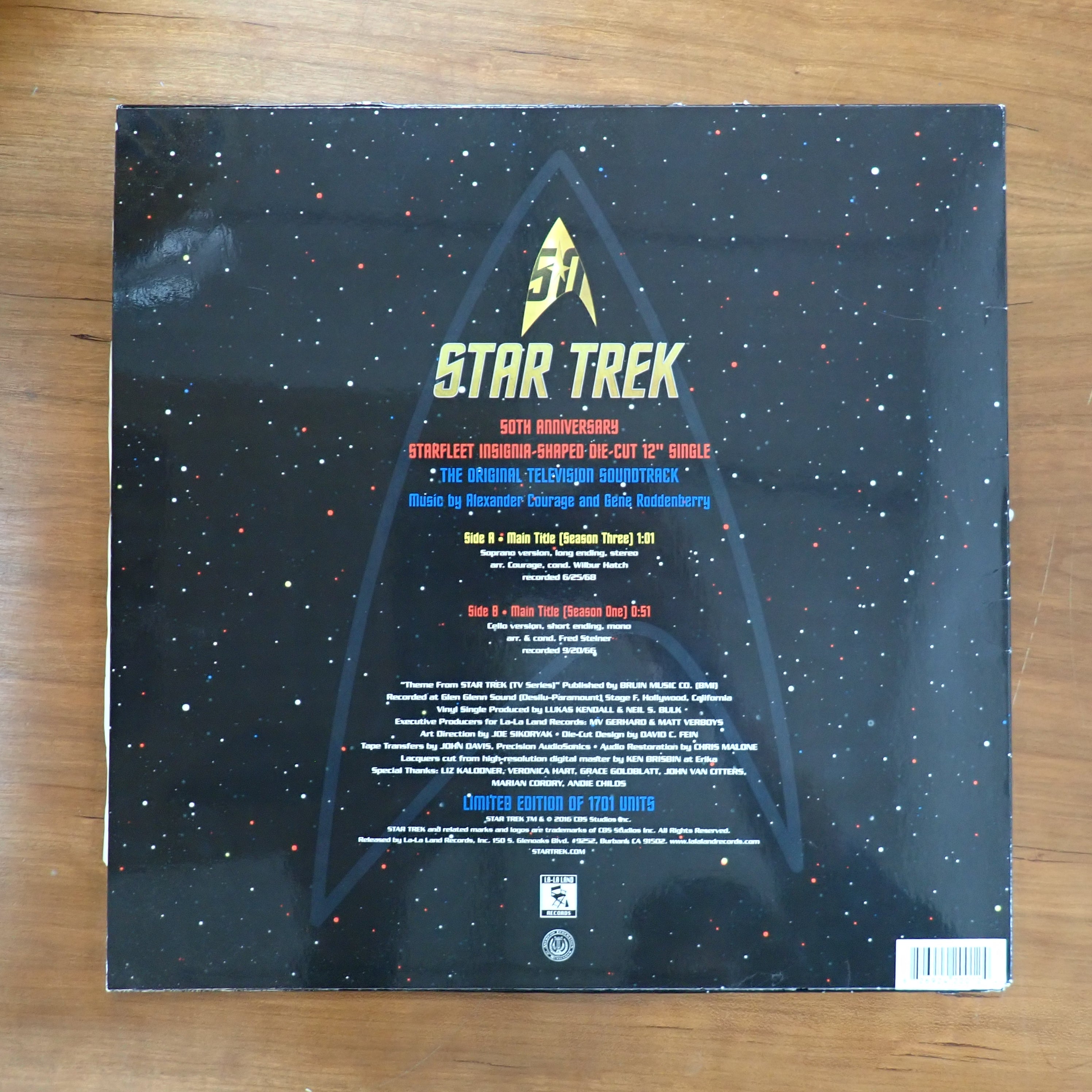 Gene Roddenberry - Star Trek 50th Ann. Single