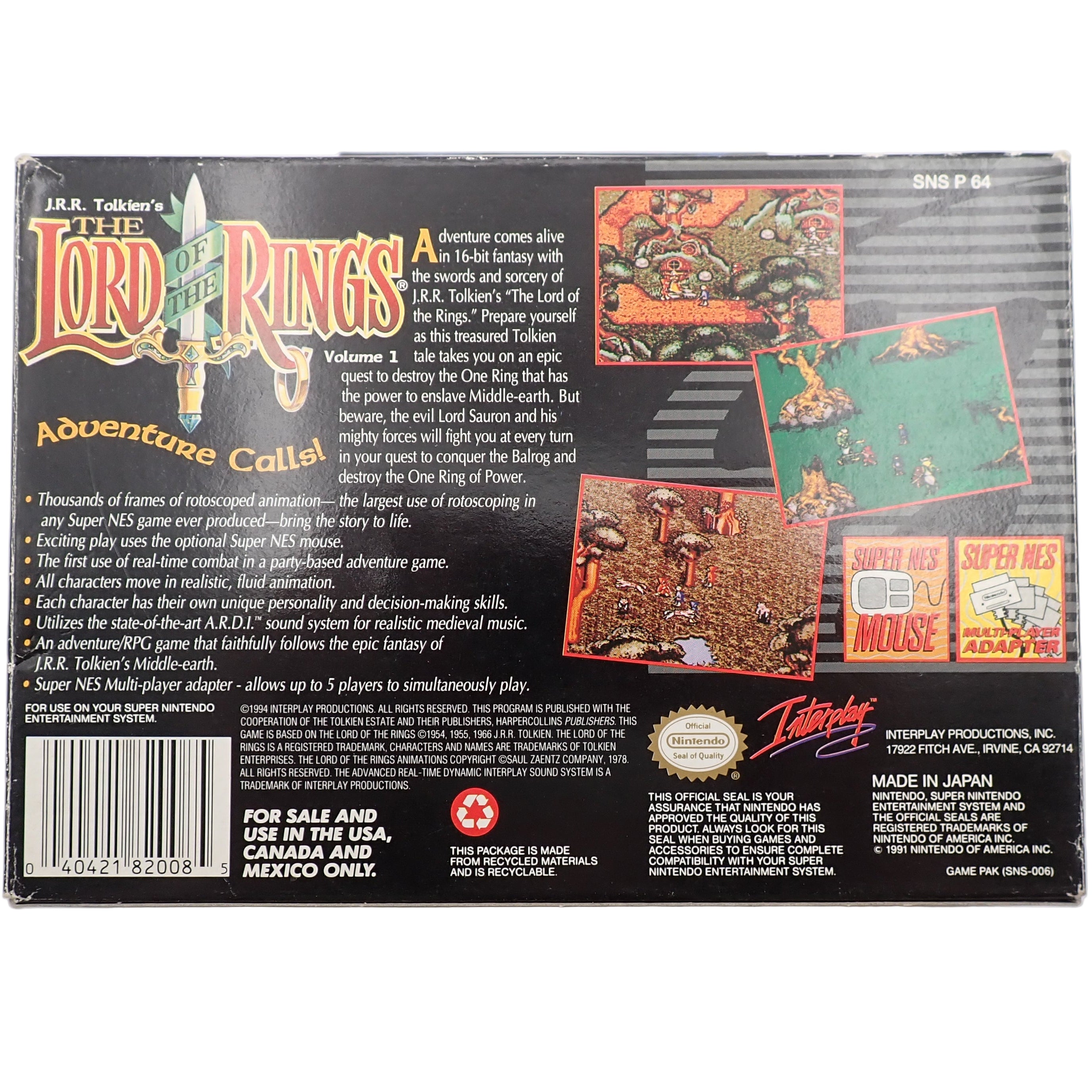 The Lord of the Rings: Volume 1 - SNES