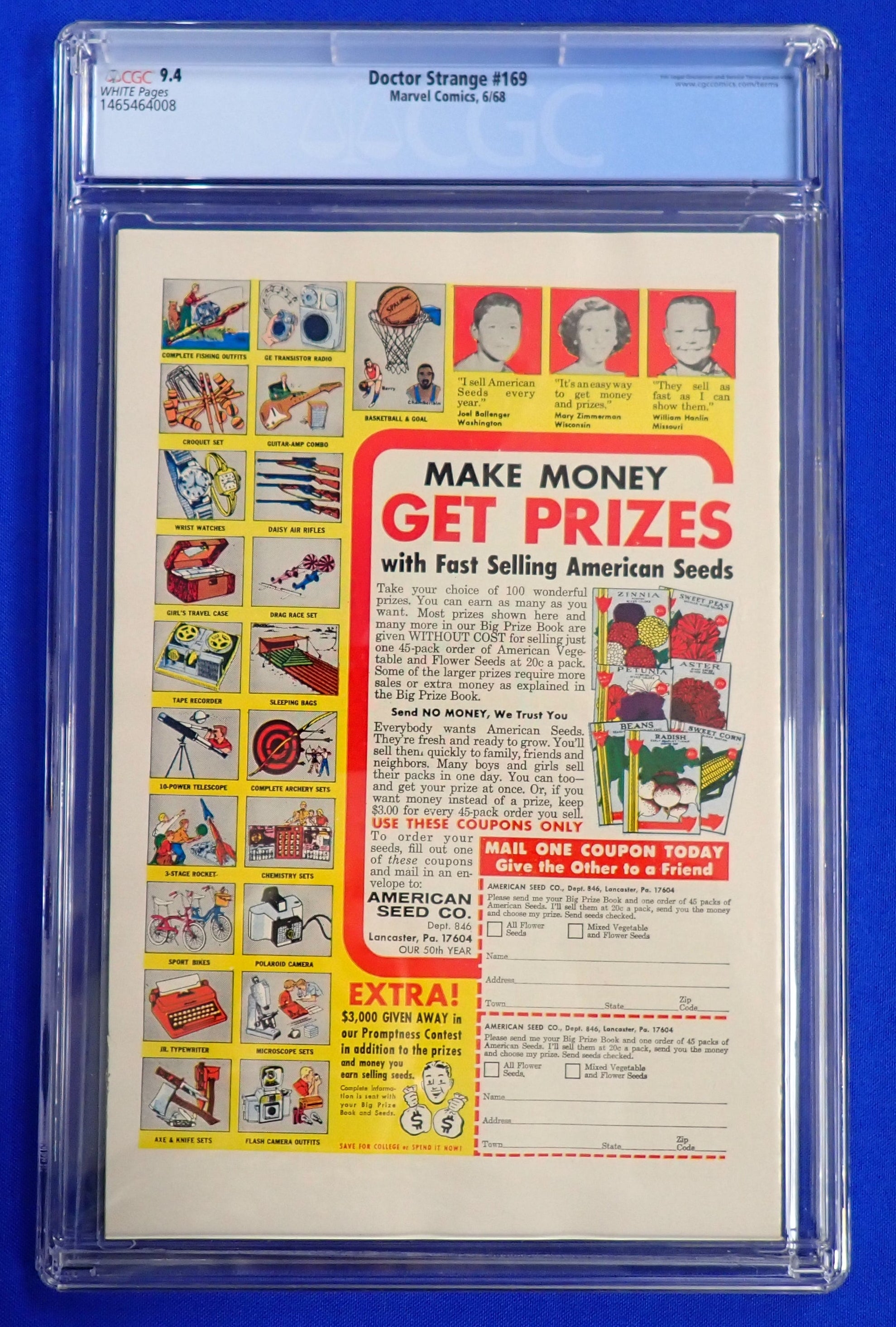 Doctor Strange #169 (1968) - CGC 9.4 - 1st Solo Title