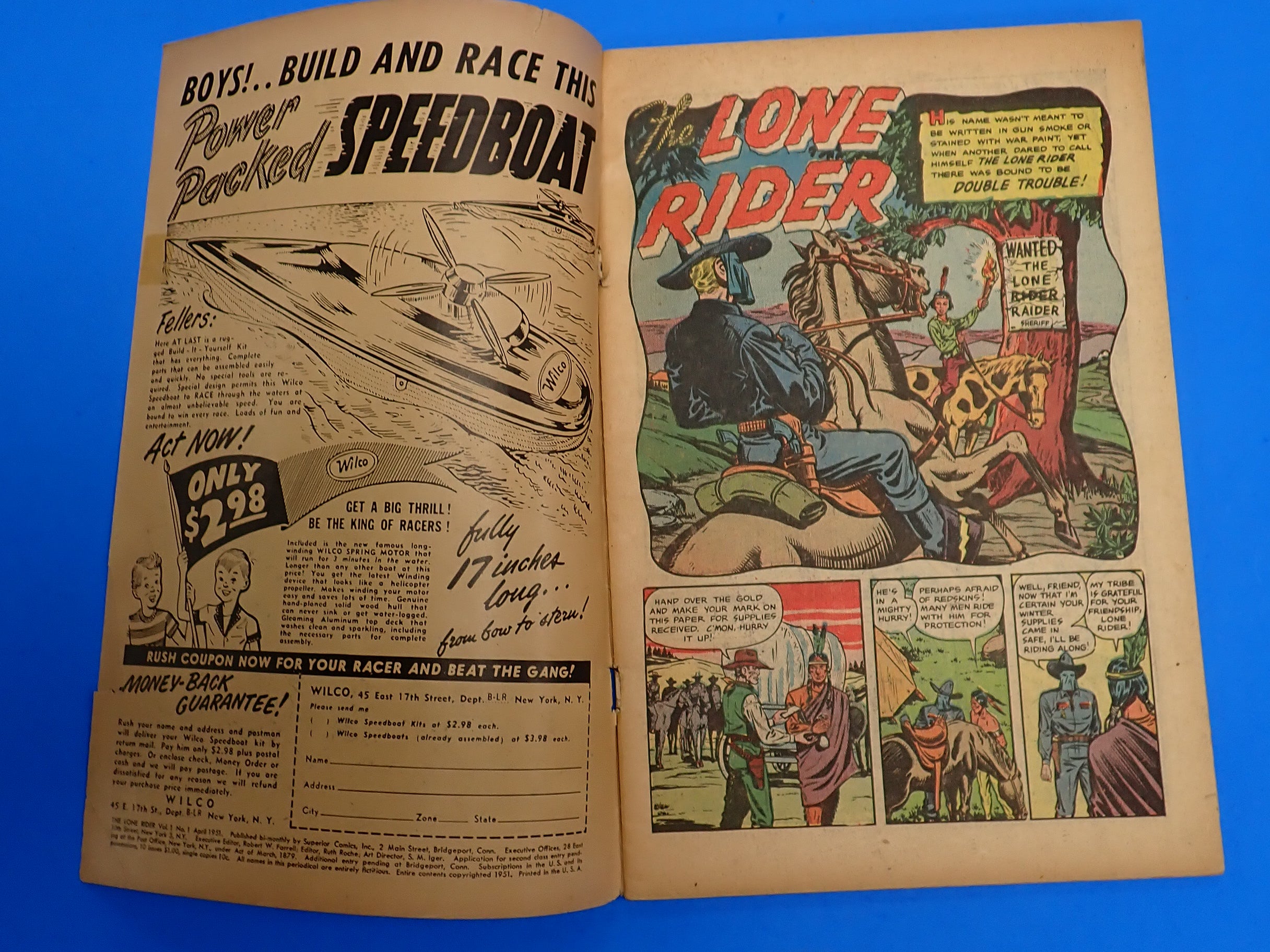 The Lone Rider #1 (1951) VG- 3.5