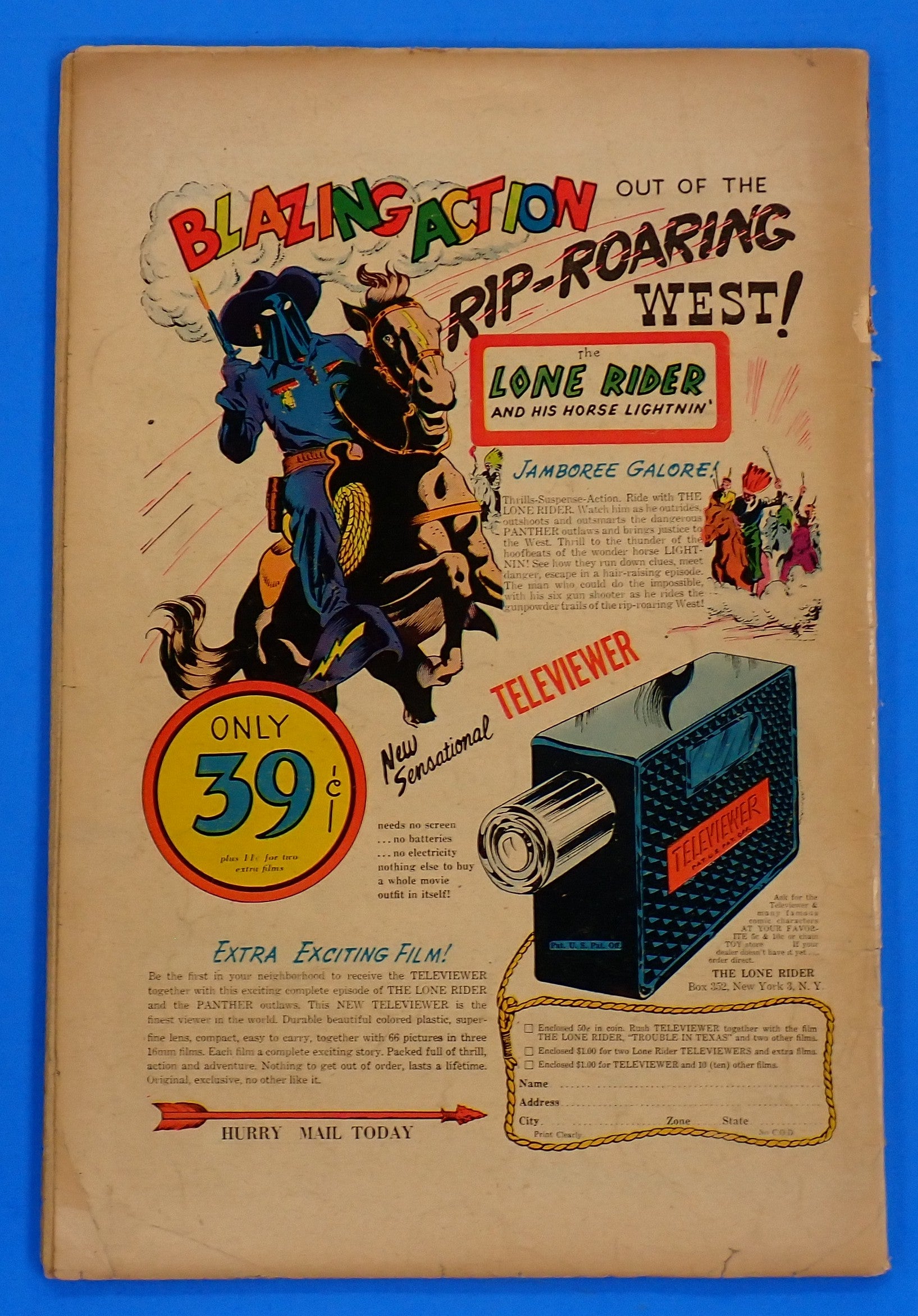 The Lone Rider #1 (1951) VG- 3.5