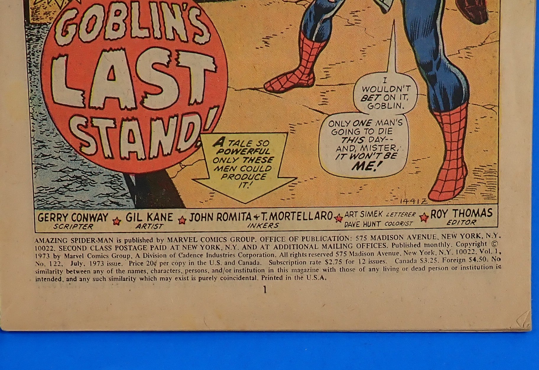 Amazing Spider-Man #122 (1973) - VG/VG- (3.5-4.0) - Death of Green Goblin