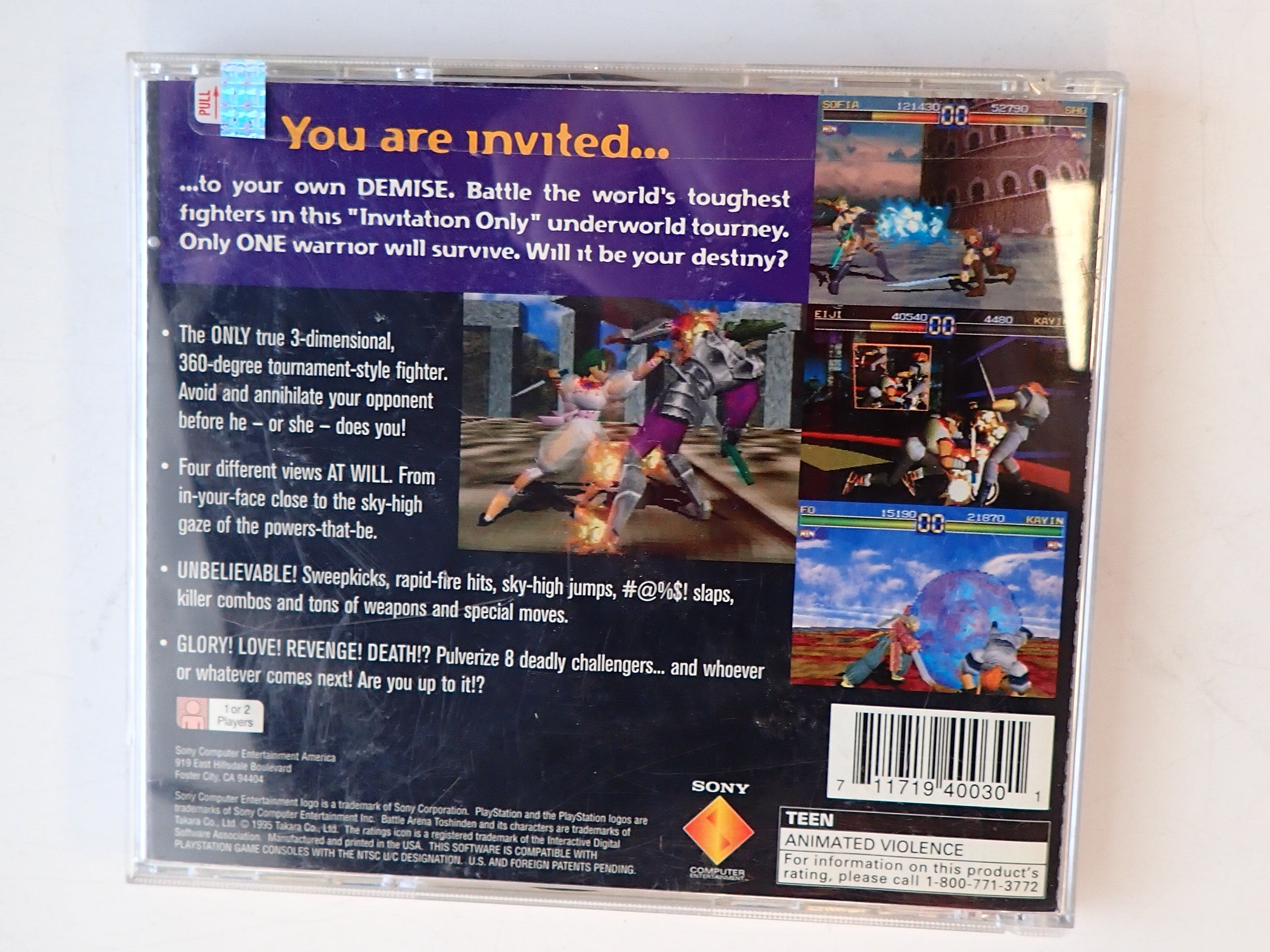 Battle Arena Toshinden PS1 (Not For Resale Version) - PS1