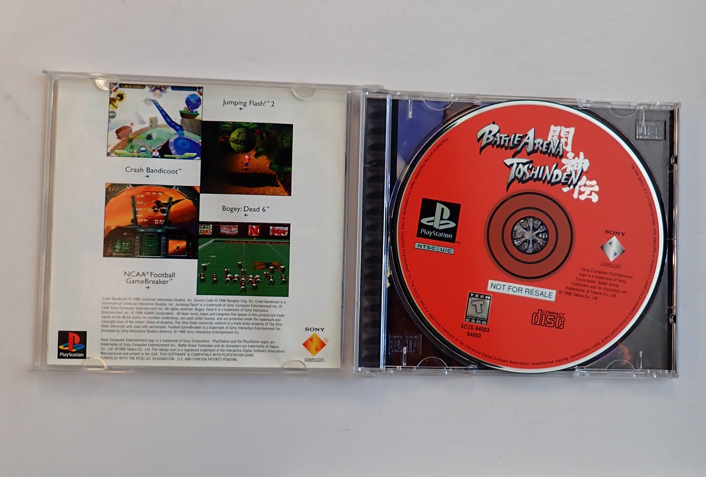 Battle Arena Toshinden PS1 (Not For Resale Version) - PS1
